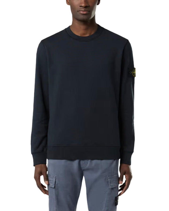 STONE ISLAND MENS 63051 COTTON FLEECE SWEATSHIRT NAVY-Designer Outlet Sales