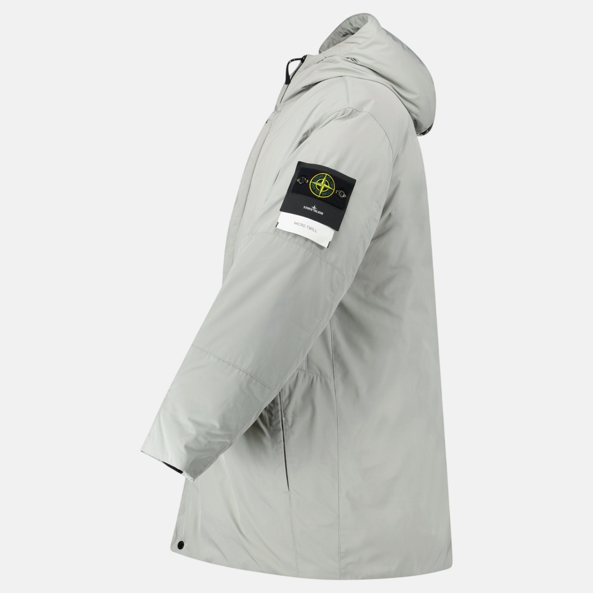Stone Island Micro Twill Hooded Long Parka Pearl Grey – Rail 5 U | Studio DOS by Designer Outlet Sales