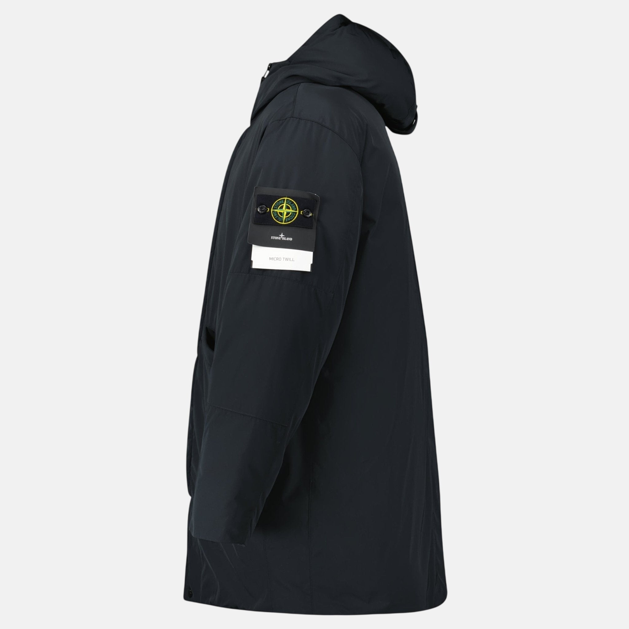 Stone Island Micro Twill Long Parka Black – Rail 5 U | Studio DOS by Designer Outlet Sales