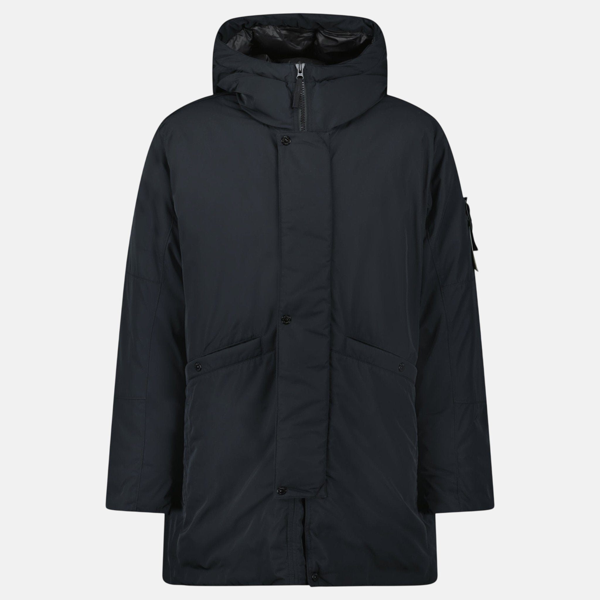 Stone Island Micro Twill Long Parka Black – Rail 5 U | Studio DOS by Designer Outlet Sales