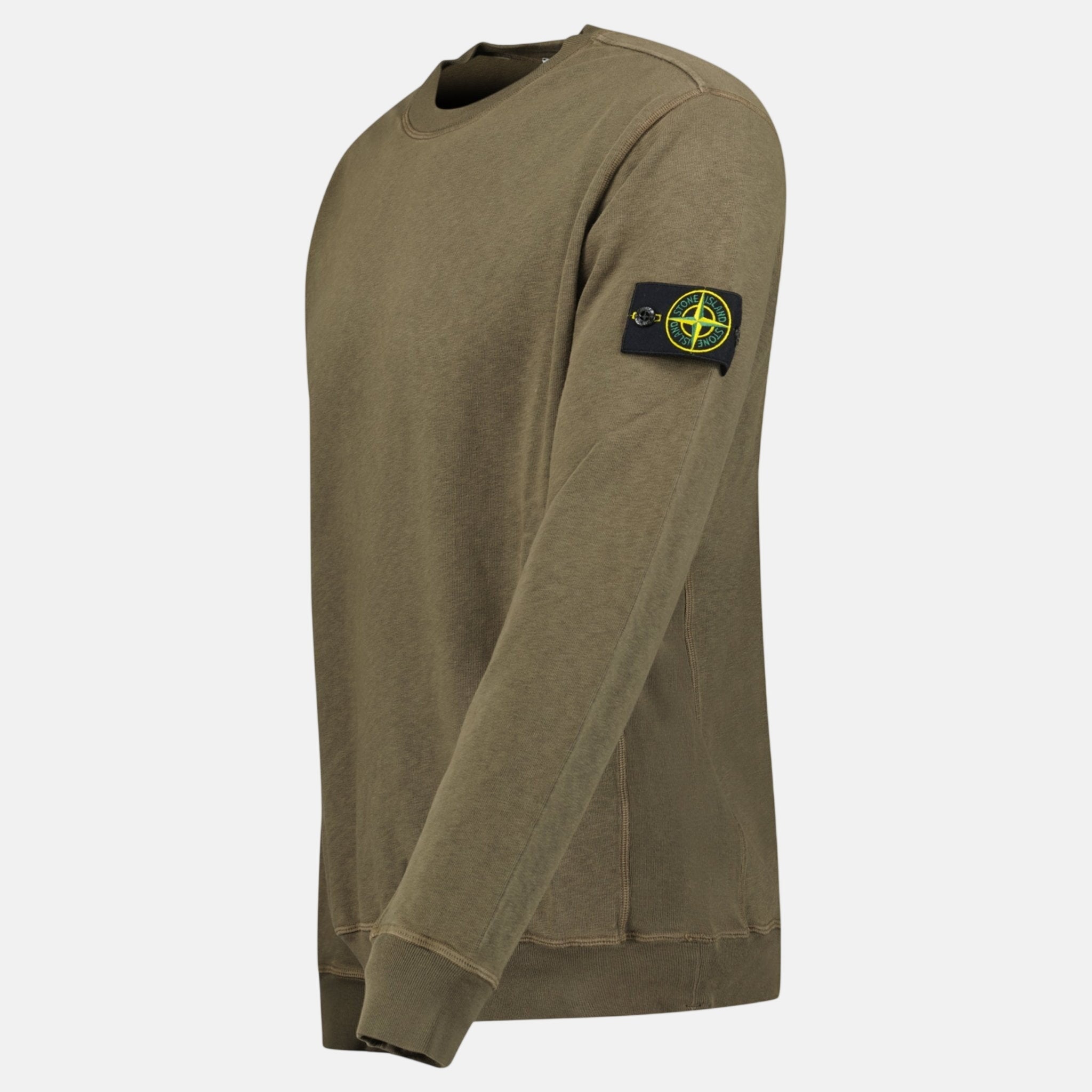 Stone Island Old Effect Crewneck Sweatshirt Military Green – F35 | Studio DOS by Designer Outlet Sales