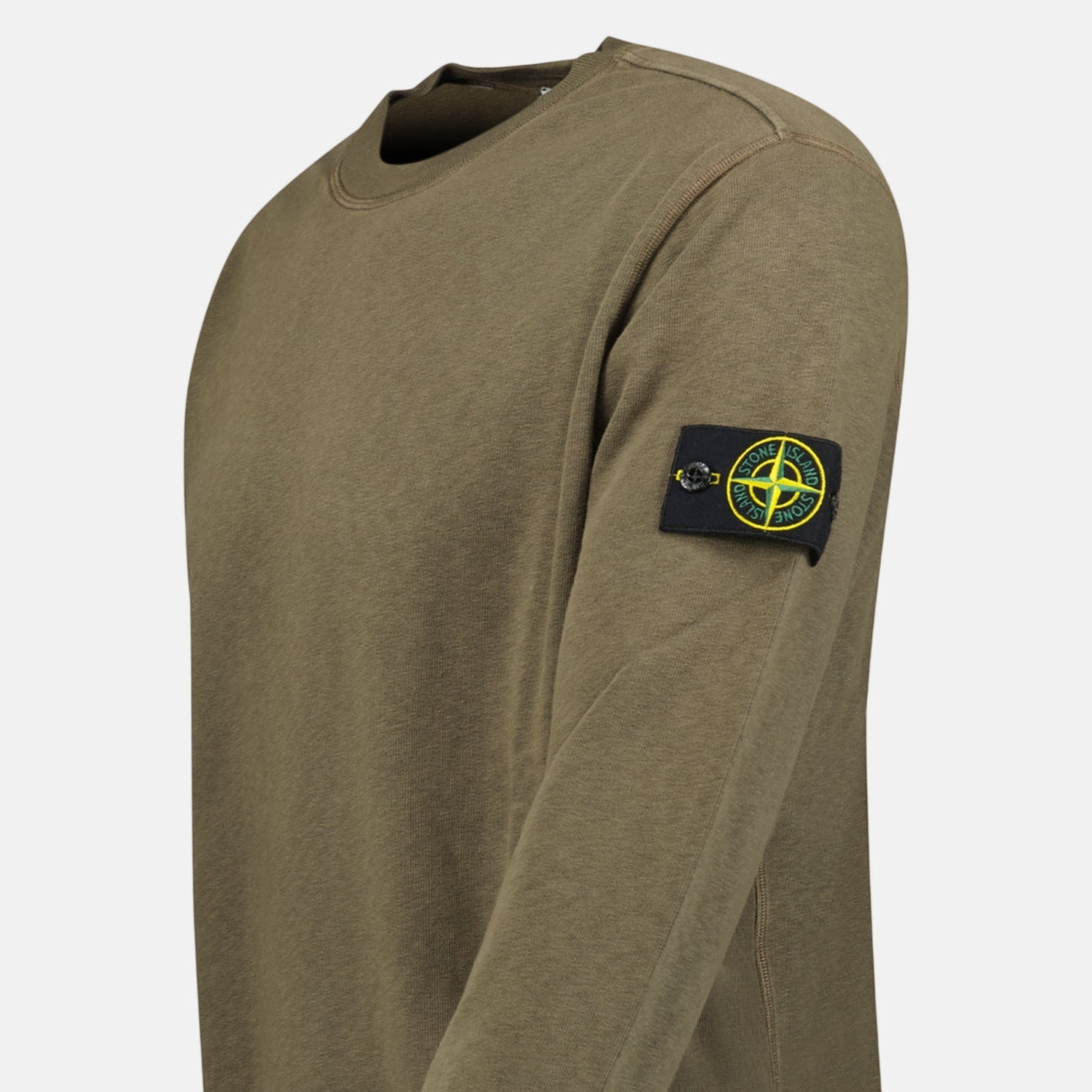 Stone Island Old Effect Crewneck Sweatshirt Military Green – F35 | Studio DOS by Designer Outlet Sales