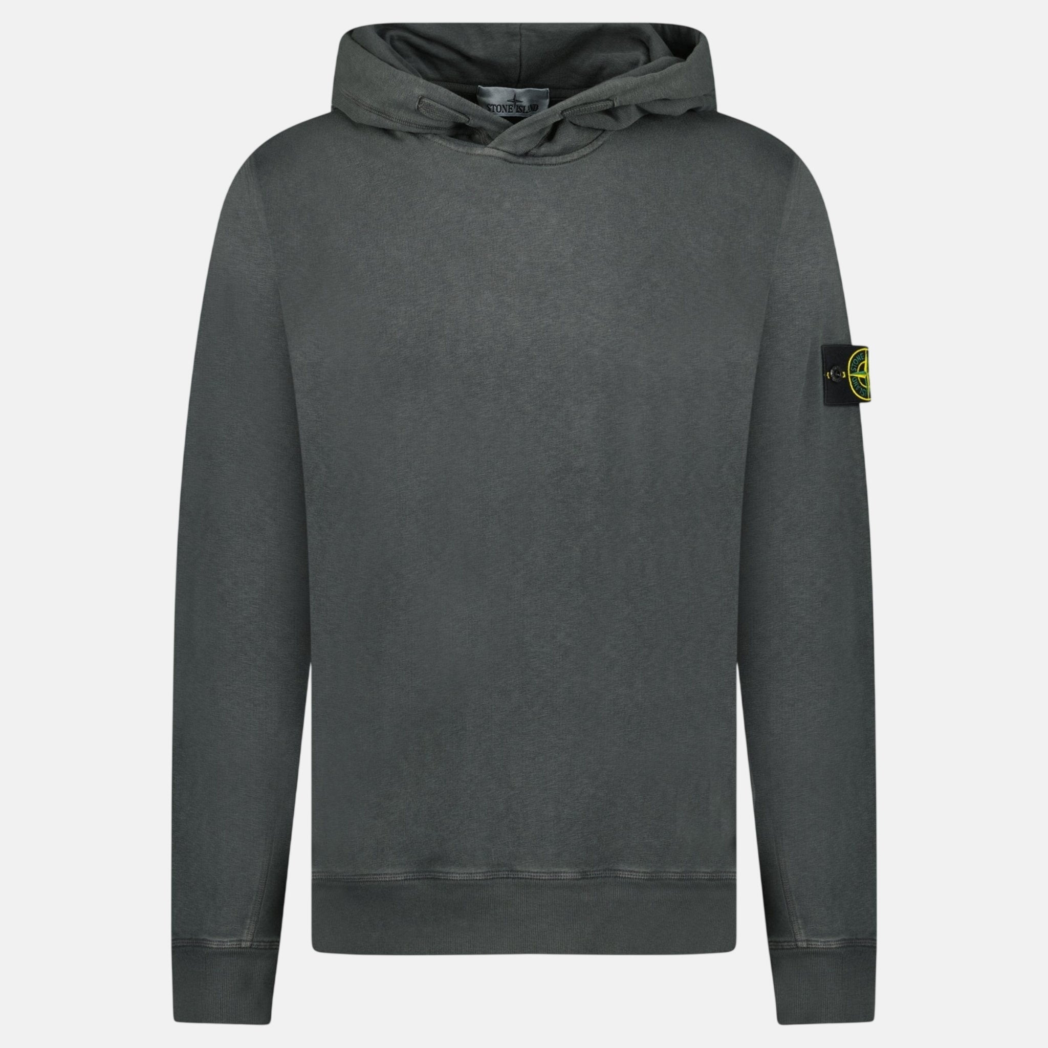Stone Island ‘Old’ Treatment Hooded Sweatshirt Charcoal Grey – F34 | Studio DOS by Designer Outlet Sales