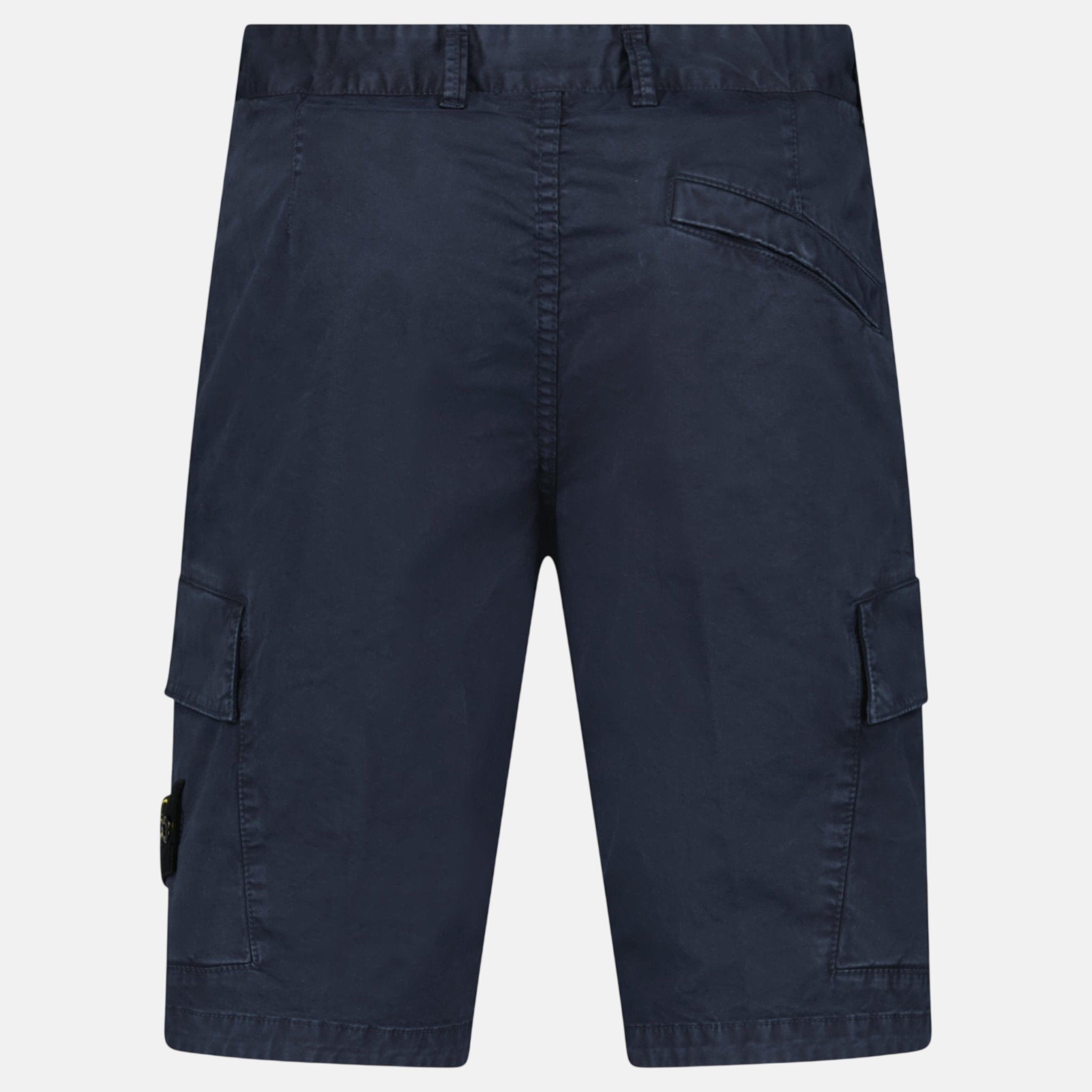 Stone Island Organic Cotton Stretch Broken Twill 'Old' Effect Cargo Shorts Navy – F36 | Studio DOS by Designer Outlet Sales