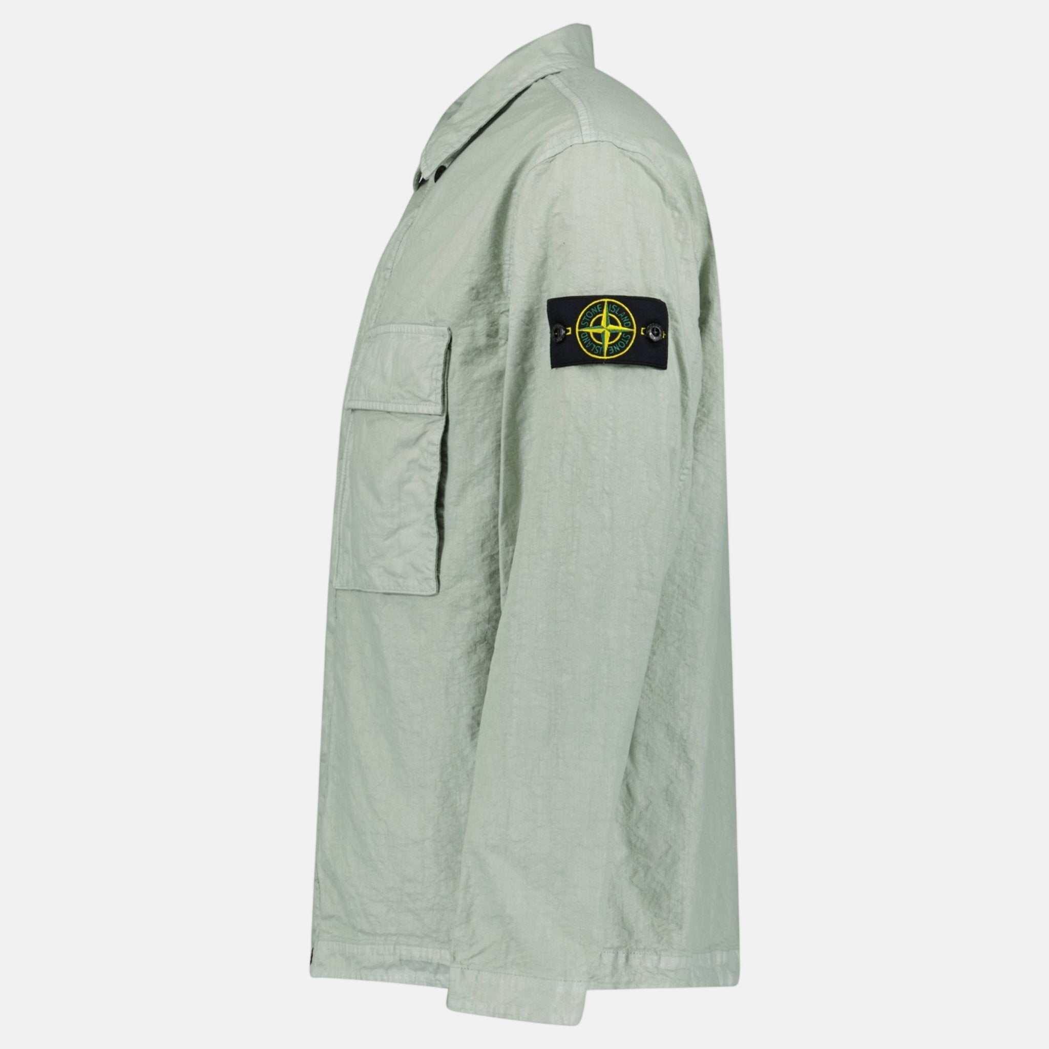 Stone Island Organic - Look Nylon Panama - TC Overshirt Sage Green – RAIL 6 L | Studio DOS by Designer Outlet Sales