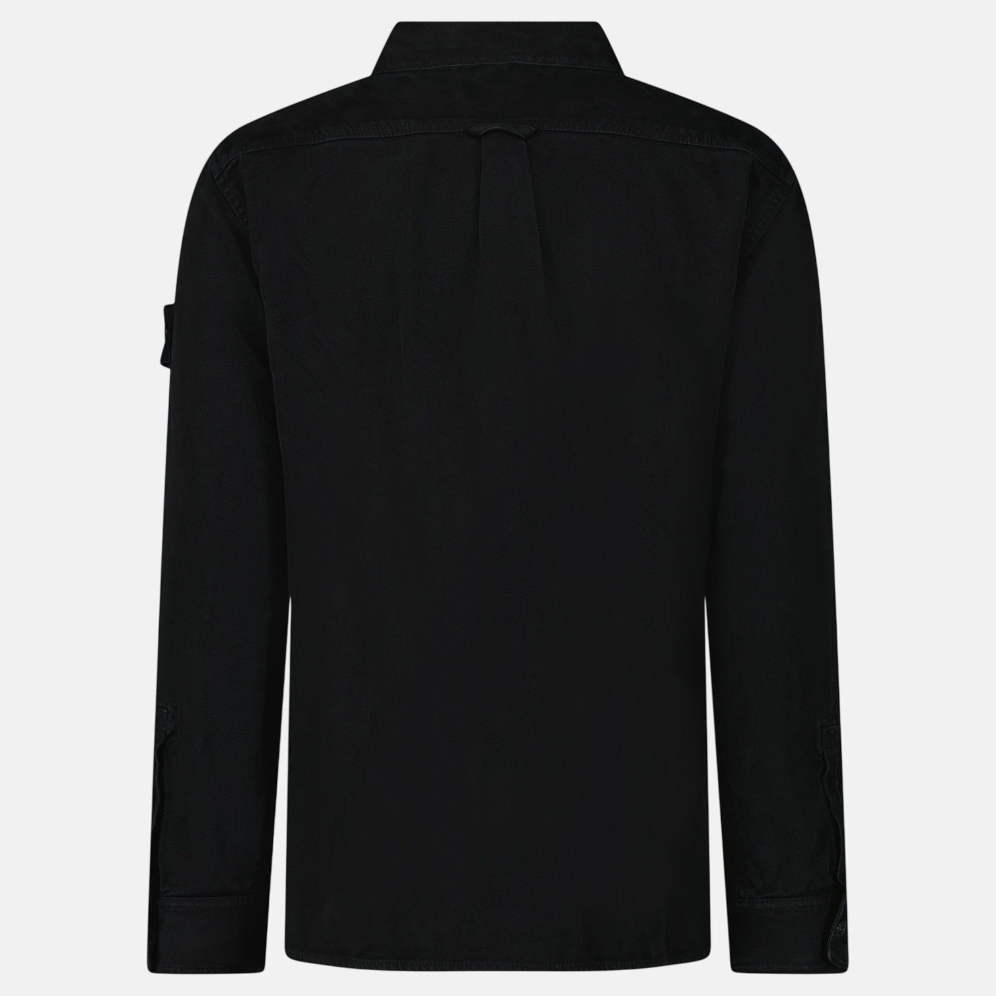 Stone Island Panama Cotton Overshirt Black – A15 | Studio DOS by Designer Outlet Sales