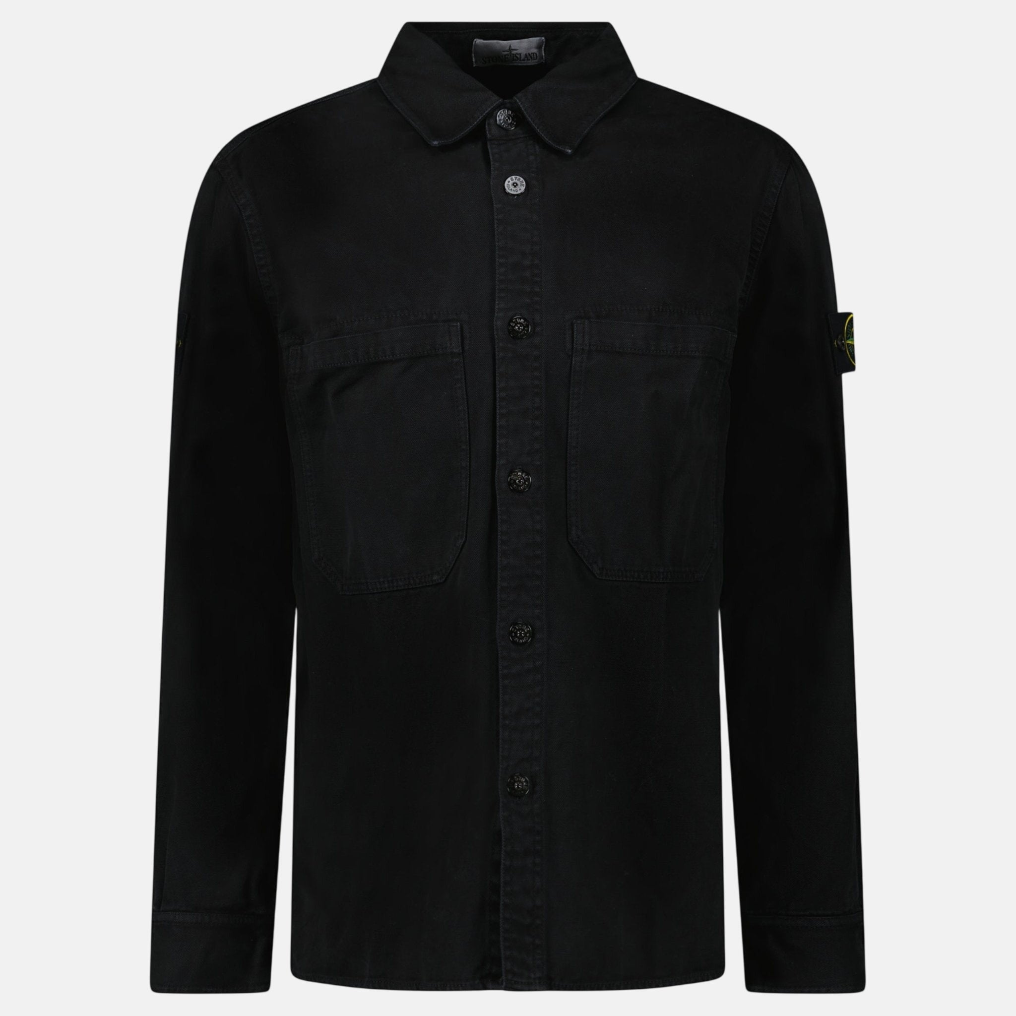 Stone Island Panama Cotton Overshirt Black – A15 | Studio DOS by Designer Outlet Sales