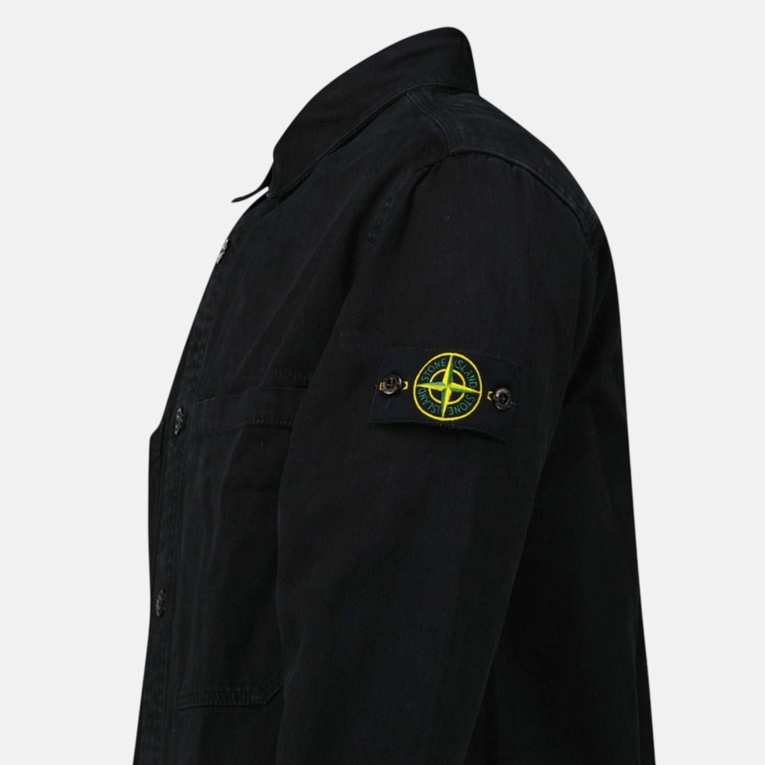 Stone Island Panama Cotton Overshirt Black – A15 | Studio DOS by Designer Outlet Sales