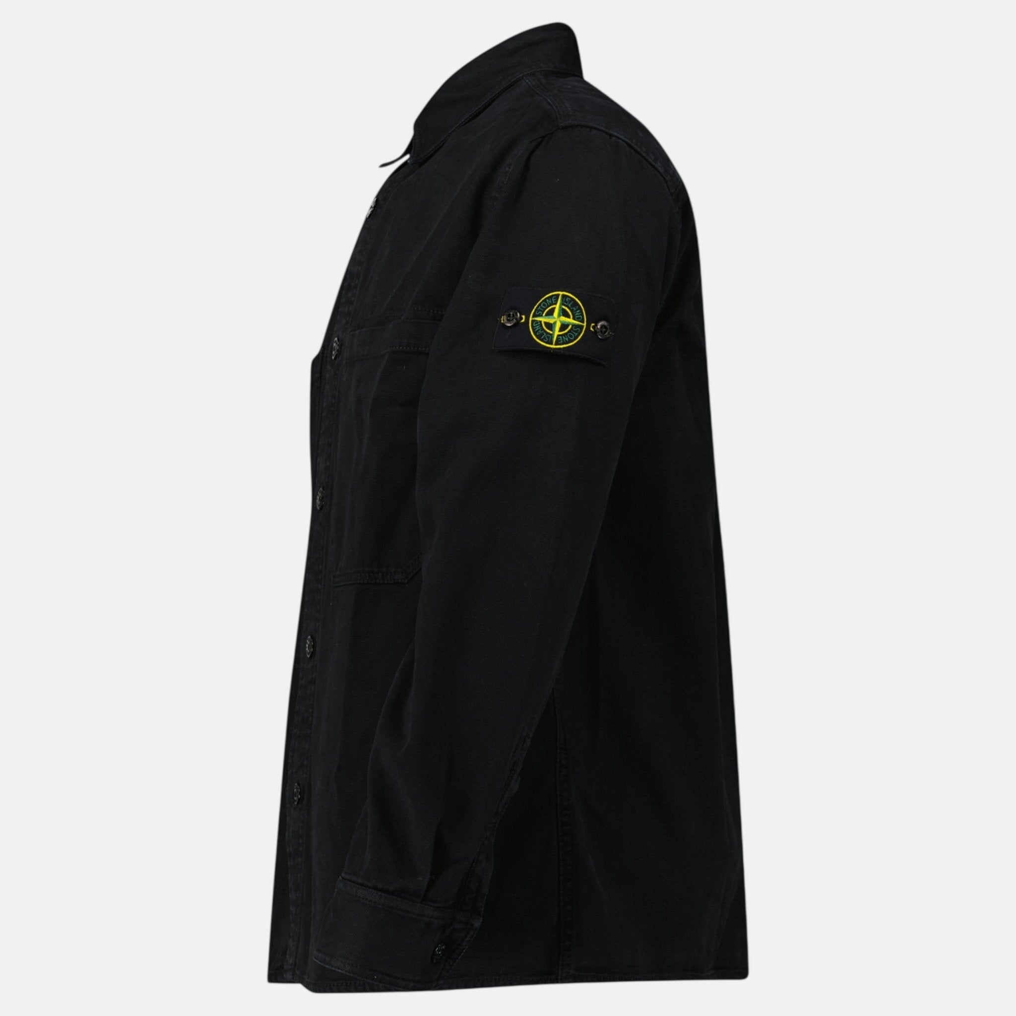 Stone Island Panama Cotton Overshirt Black – A15 | Studio DOS by Designer Outlet Sales