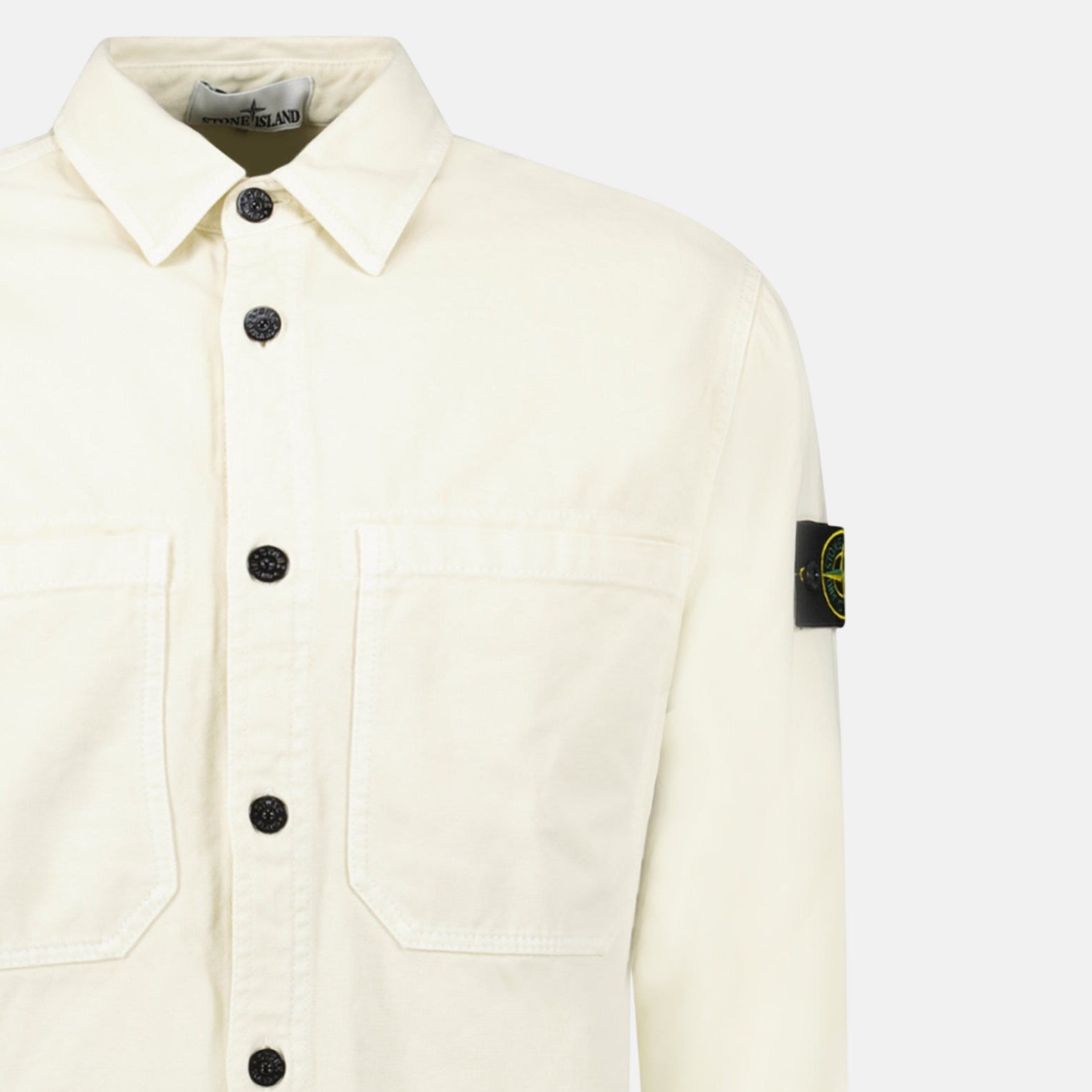 Stone Island Panama Cotton Overshirt Ivory – A15 | Studio DOS by Designer Outlet Sales