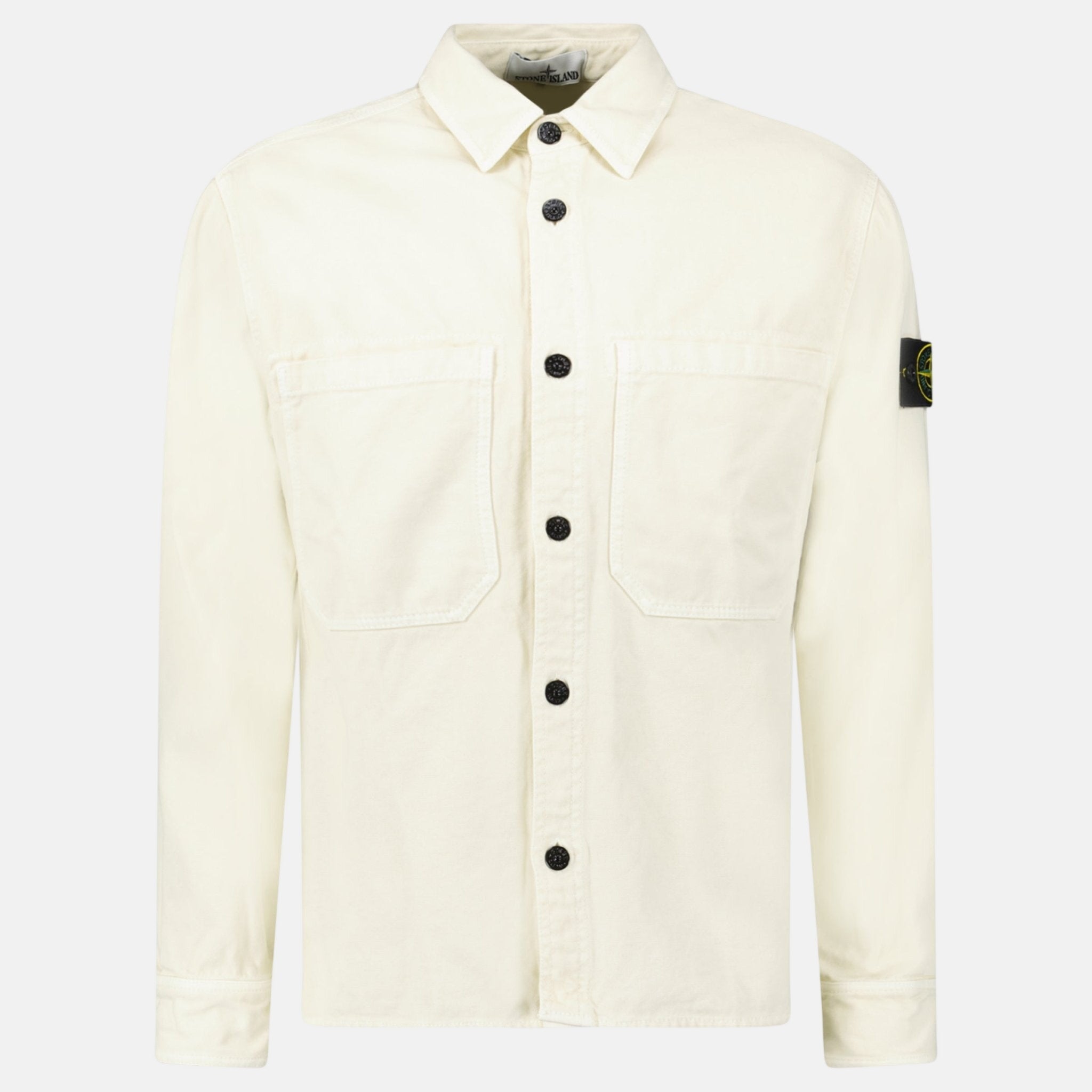 Stone Island Panama Cotton Overshirt Ivory – A15 | Studio DOS by Designer Outlet Sales