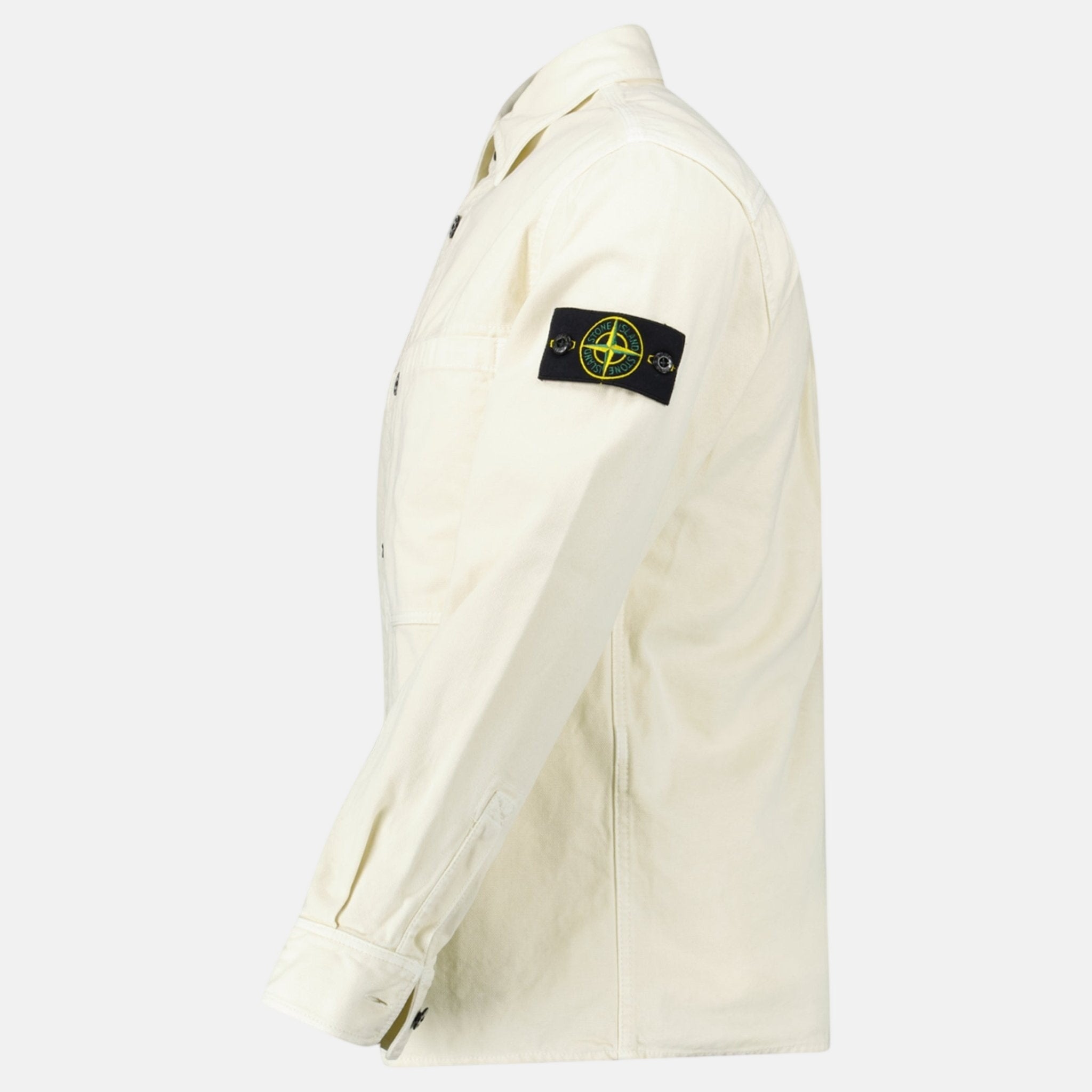 Stone Island Panama Cotton Overshirt Ivory – A15 | Studio DOS by Designer Outlet Sales
