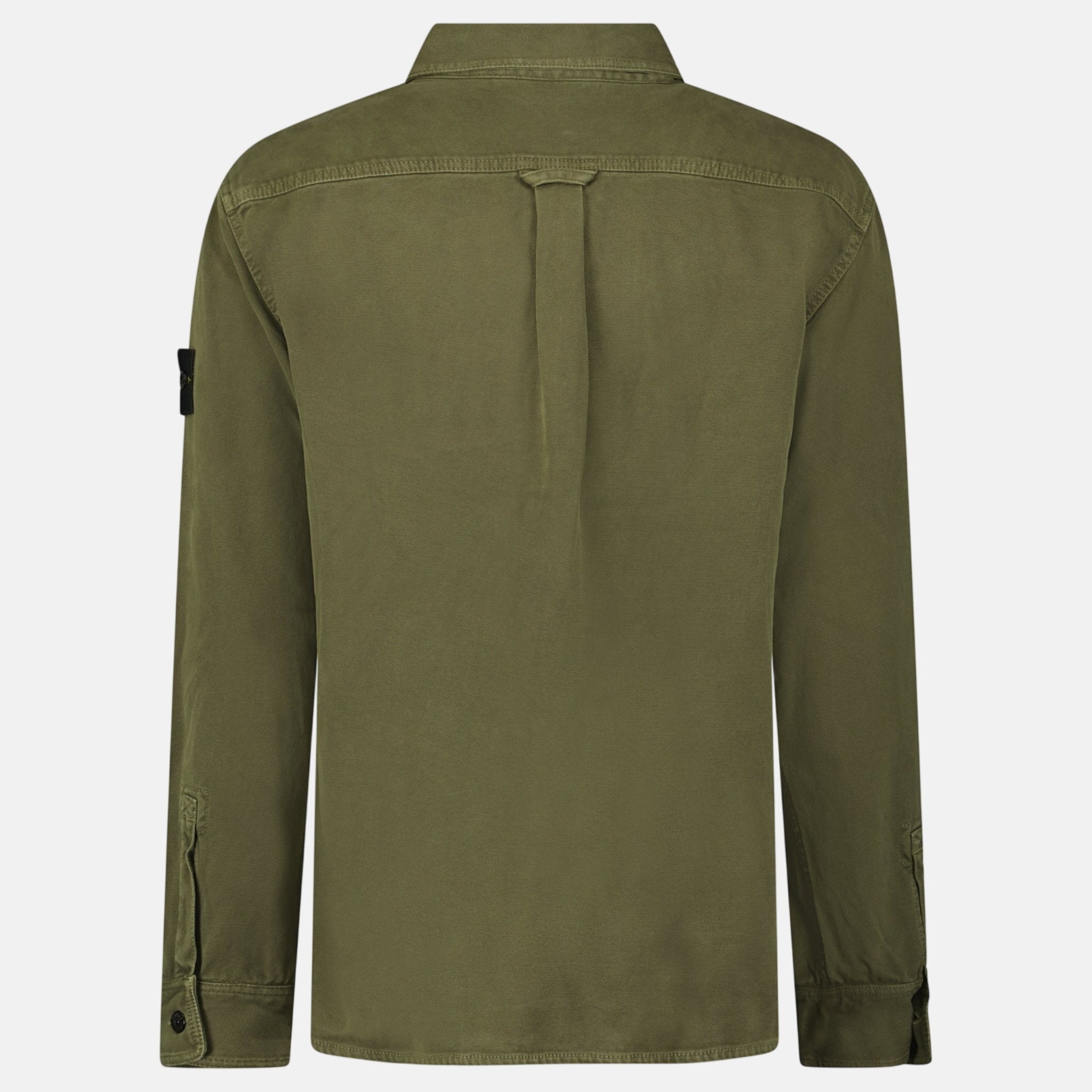 Stone Island Panama Cotton Overshirt Military Green – A15 | Studio DOS by Designer Outlet Sales