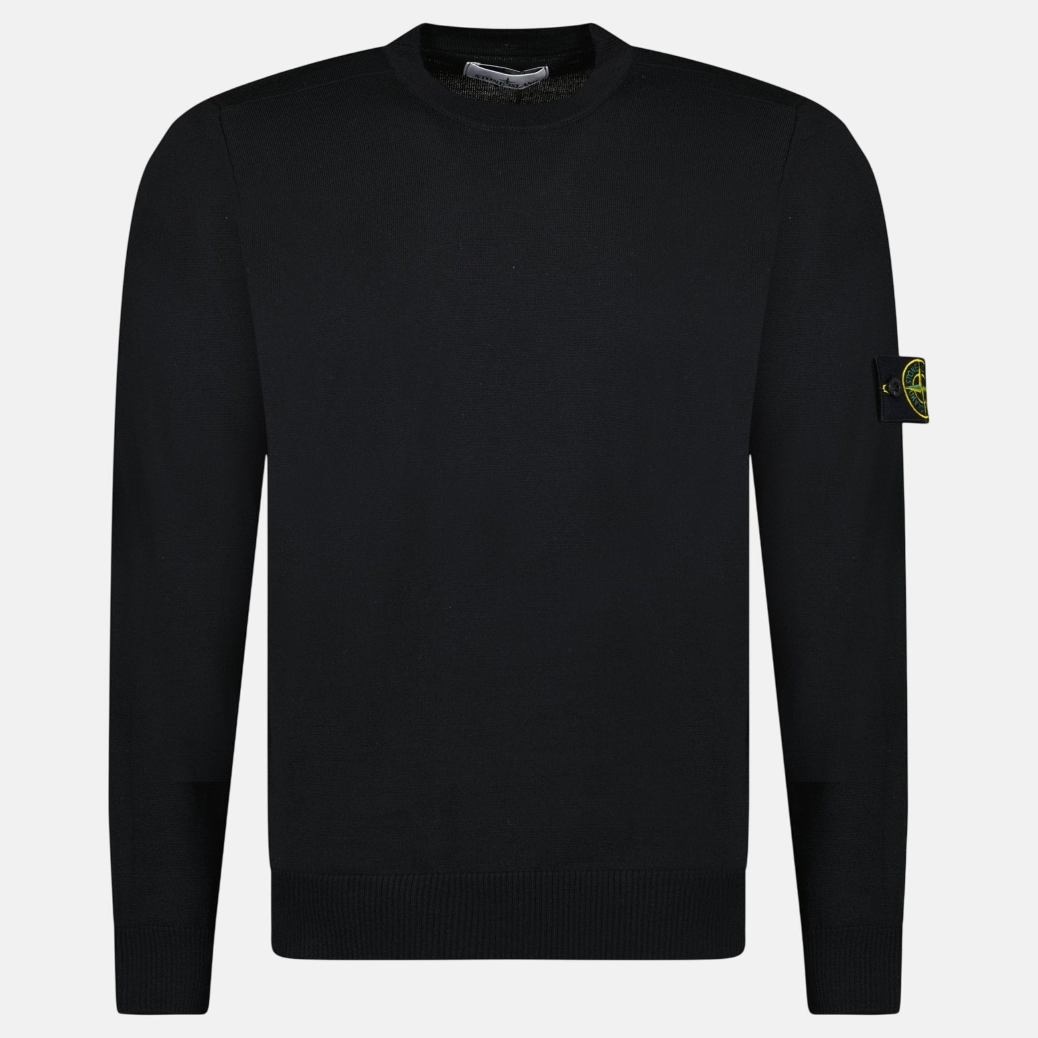 Stone Island Pure Light Wool Crewneck Black – O20 | Studio DOS by Designer Outlet Sales