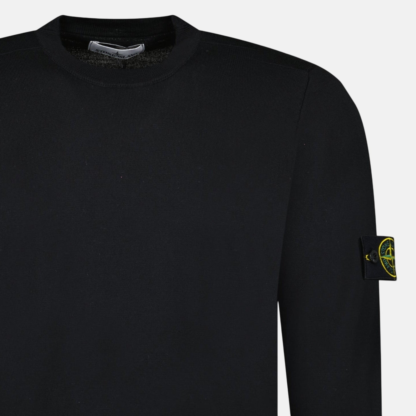 Stone Island Pure Light Wool Crewneck Black – O20 | Studio DOS by Designer Outlet Sales