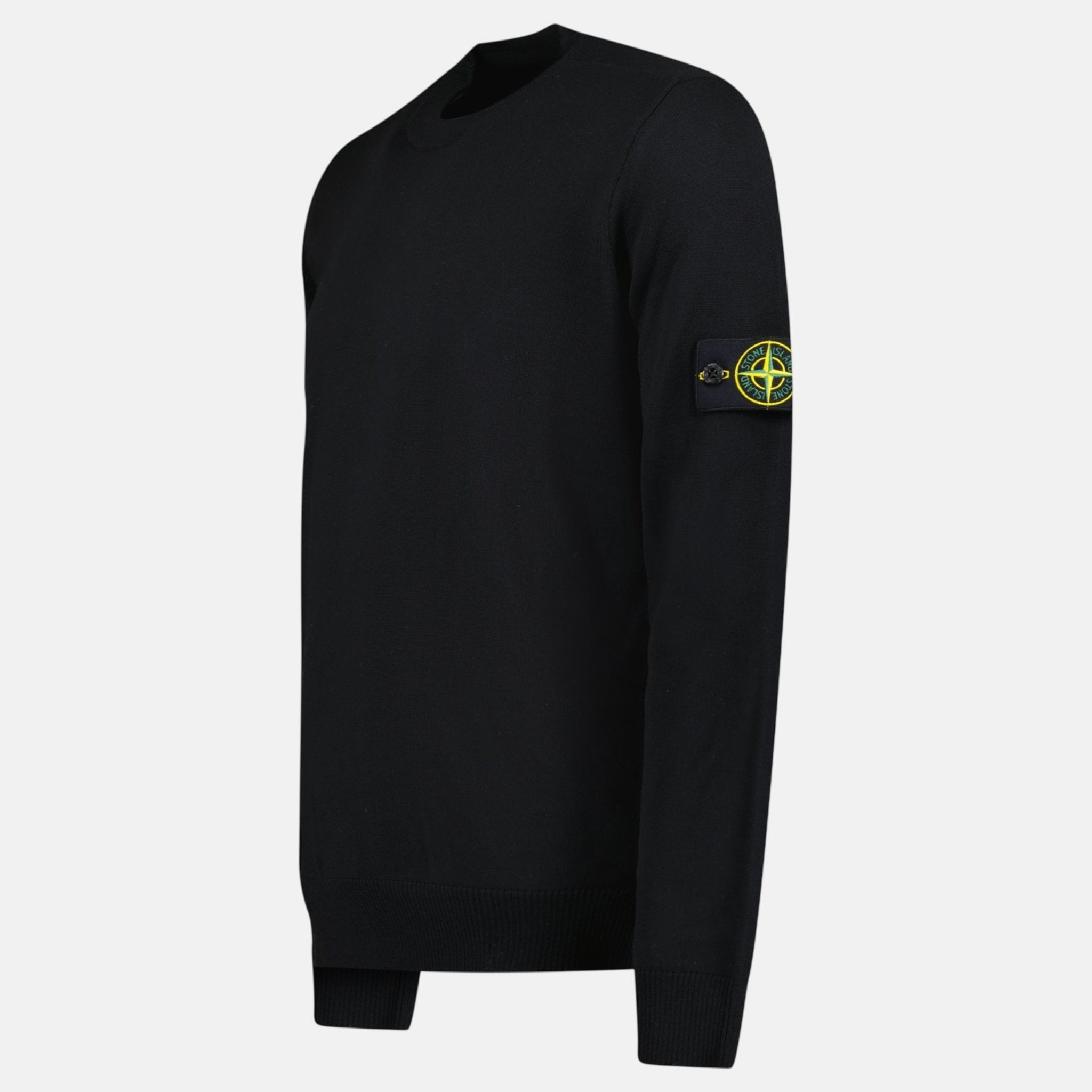 Stone Island Pure Light Wool Crewneck Black – O20 | Studio DOS by Designer Outlet Sales