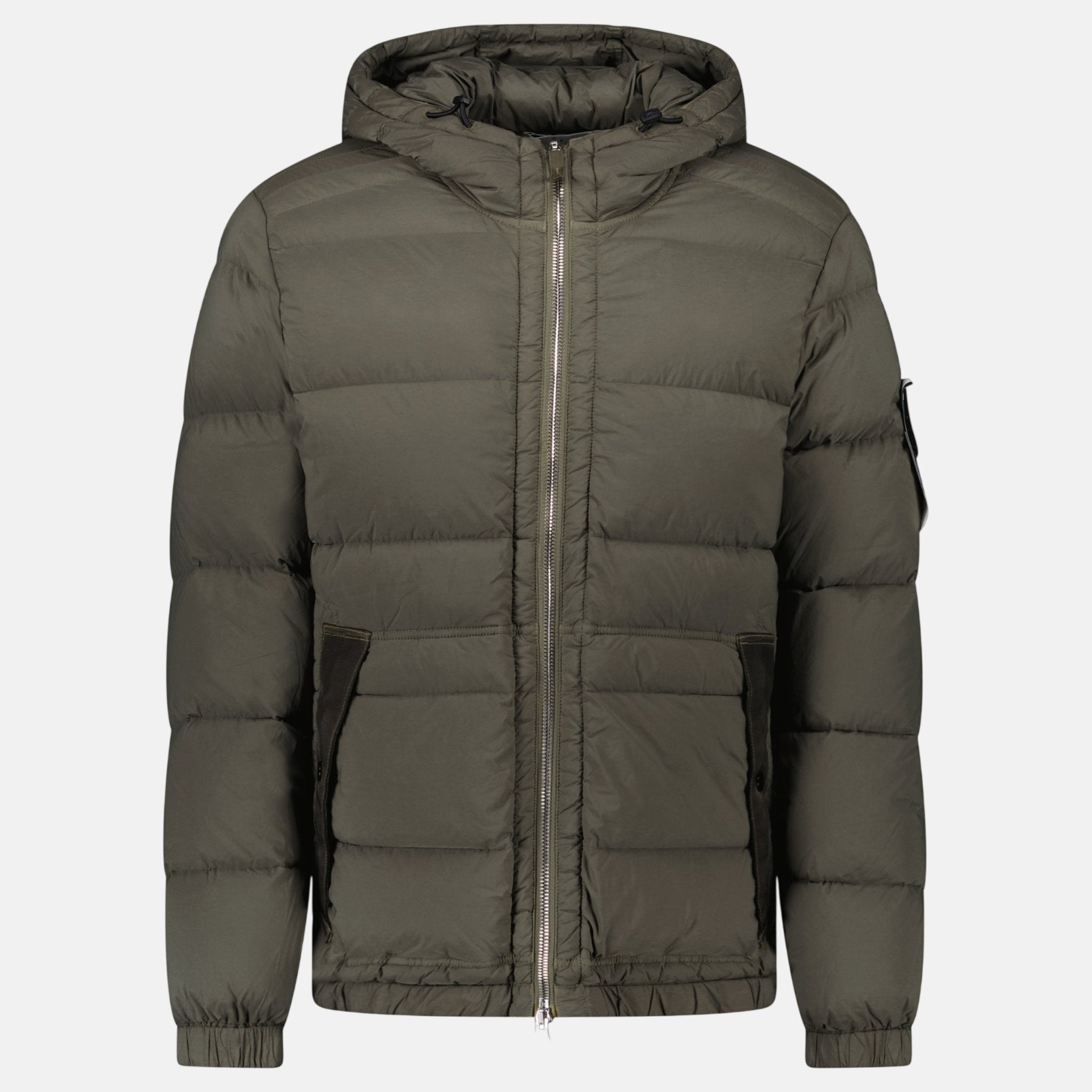 Stone Island Seamless Feather Tunnels Hooded Down Jacket Military Green – Rail 4 | Studio DOS by Designer Outlet Sales