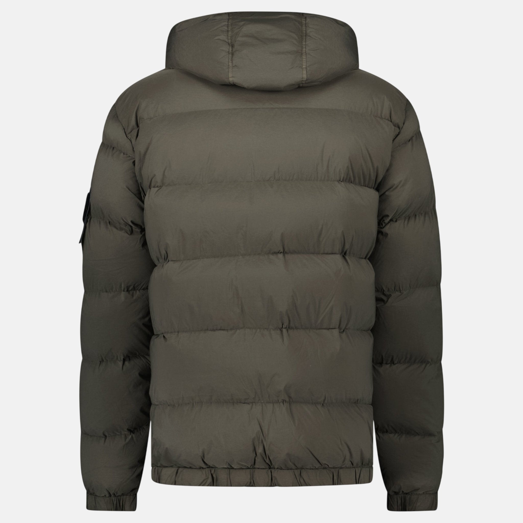Stone Island Seamless Feather Tunnels Hooded Down Jacket Military Green – Rail 4 | Studio DOS by Designer Outlet Sales