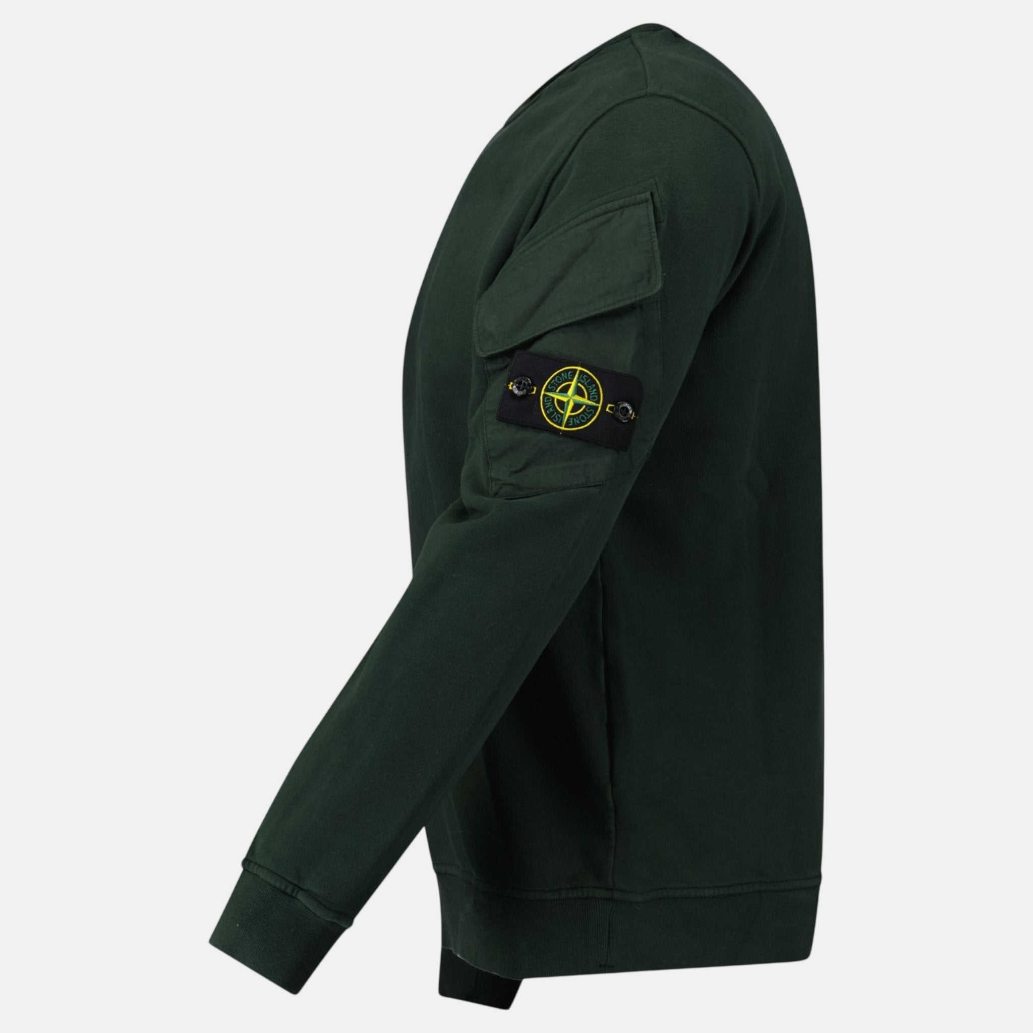 Stone Island Sleeve Pocket Crewneck Sweatshirt Juniper Green – A4 | Studio DOS by Designer Outlet Sales