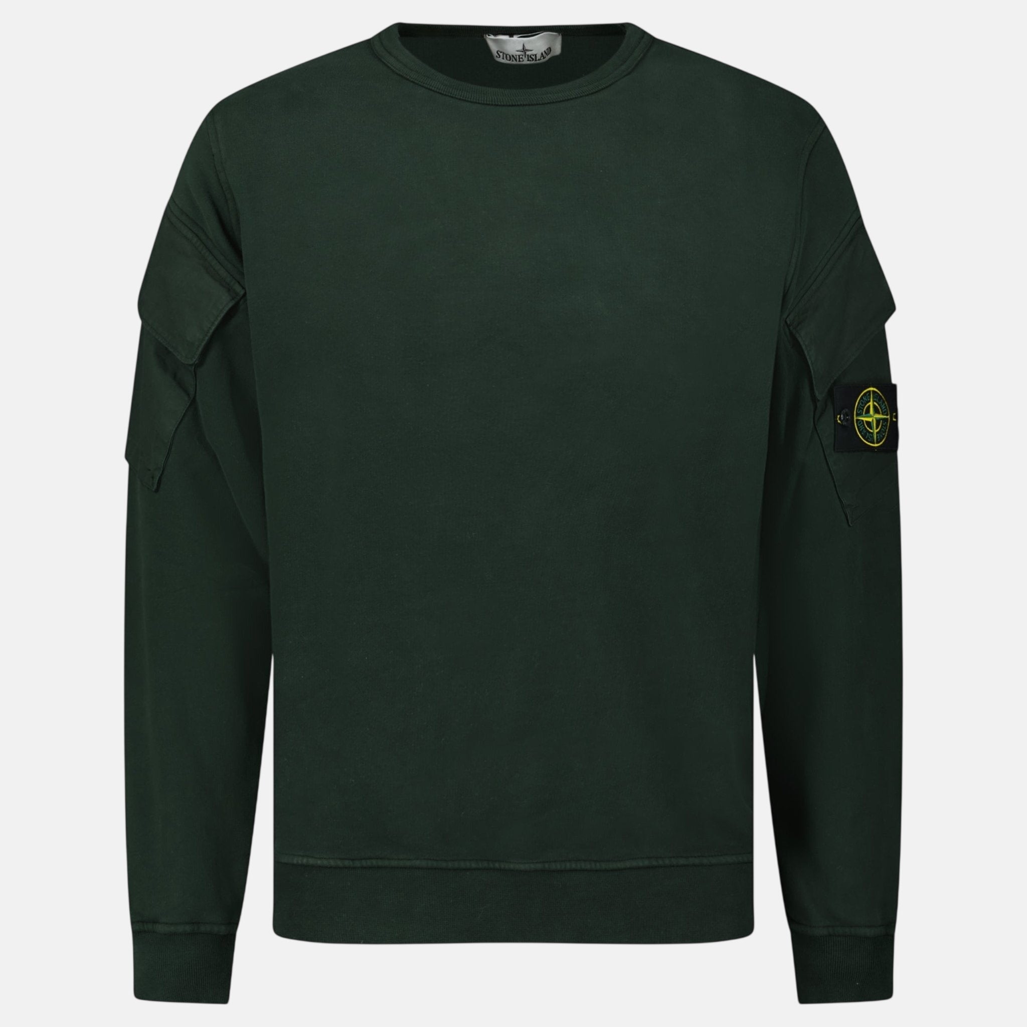 Stone Island Sleeve Pocket Crewneck Sweatshirt Juniper Green – A4 | Studio DOS by Designer Outlet Sales