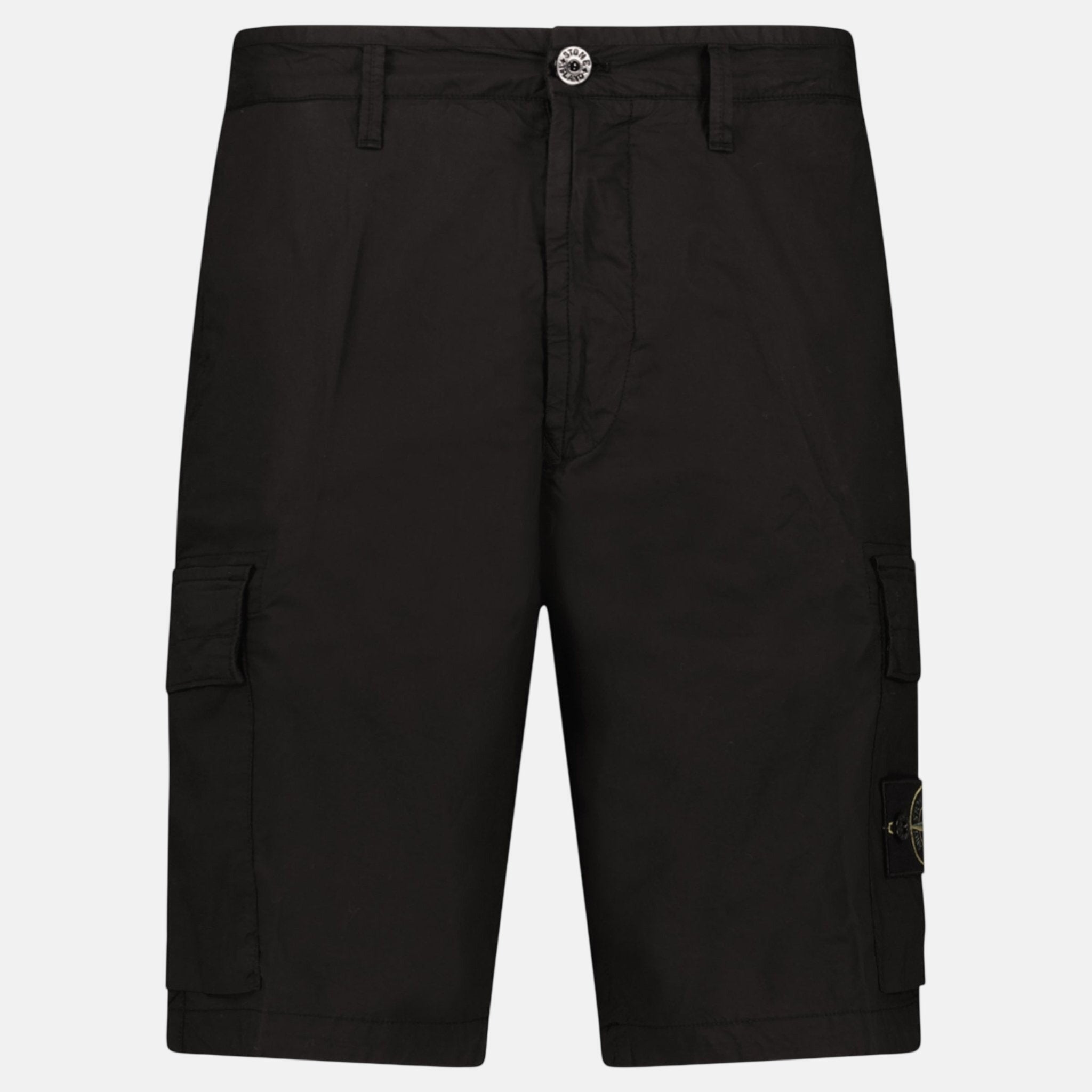Stone Island Stretch Cotton Tela Paracadute Cargo Bermuda Shorts Black – G25 | Studio DOS by Designer Outlet Sales