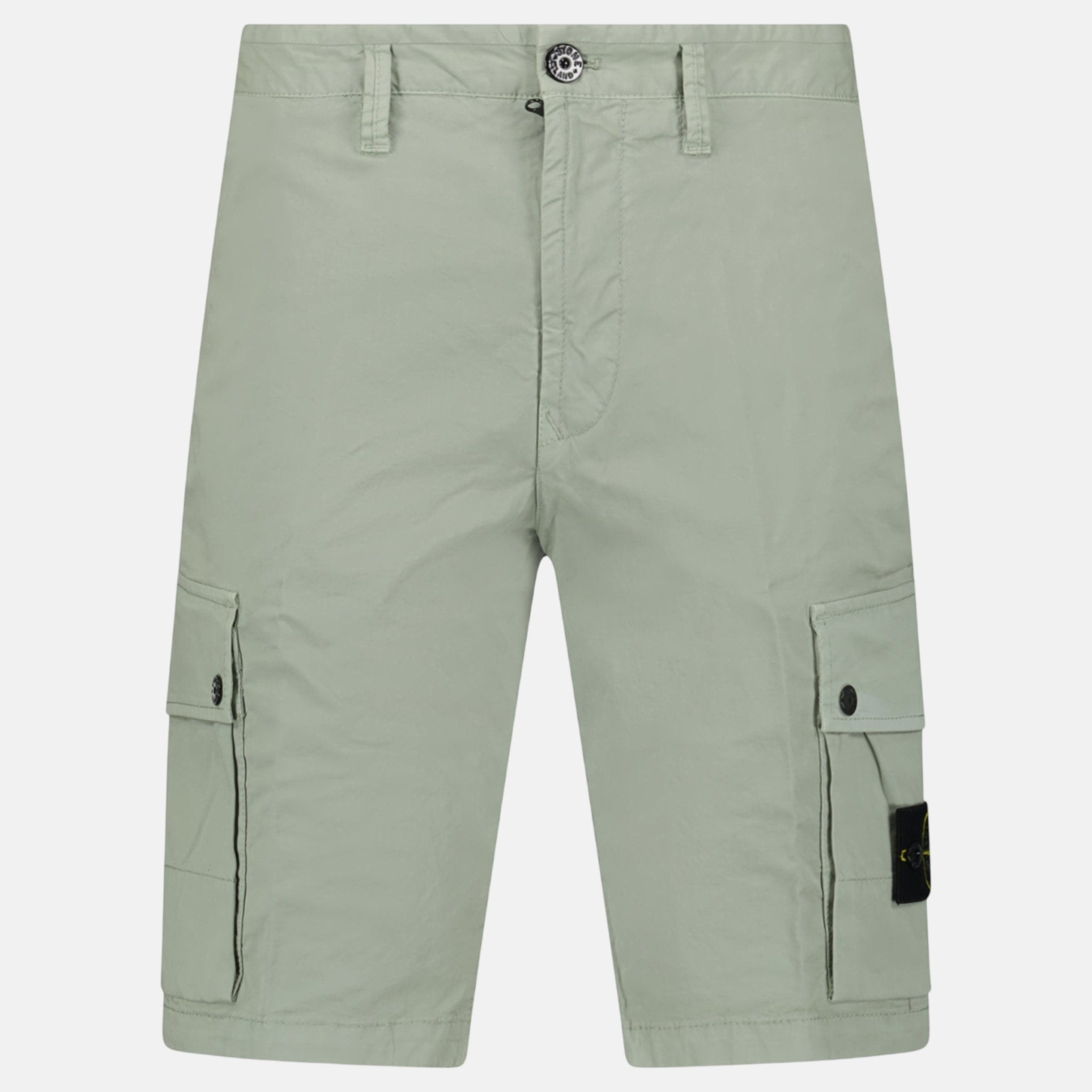 Stone Island Stretch Organic Cotton Twill Cargo Bermuda Shorts Sage Green – F30 | Studio DOS by Designer Outlet Sales