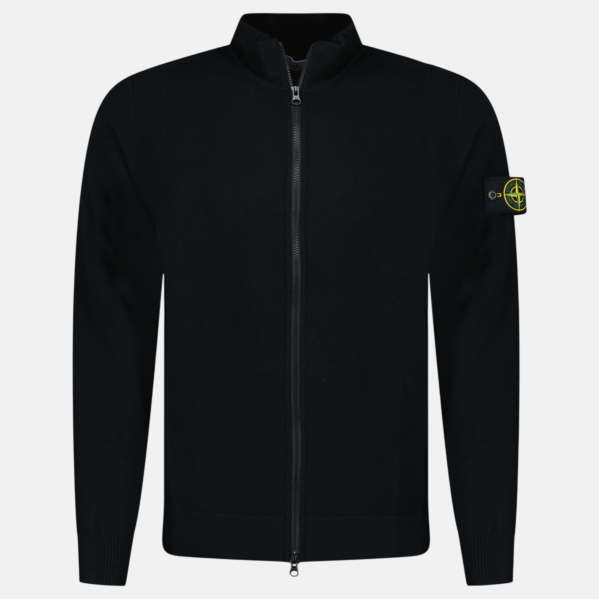 Stone Island Stretch RWS Wool Zip - Up Jumper Black – G33 | Studio DOS by Designer Outlet Sales