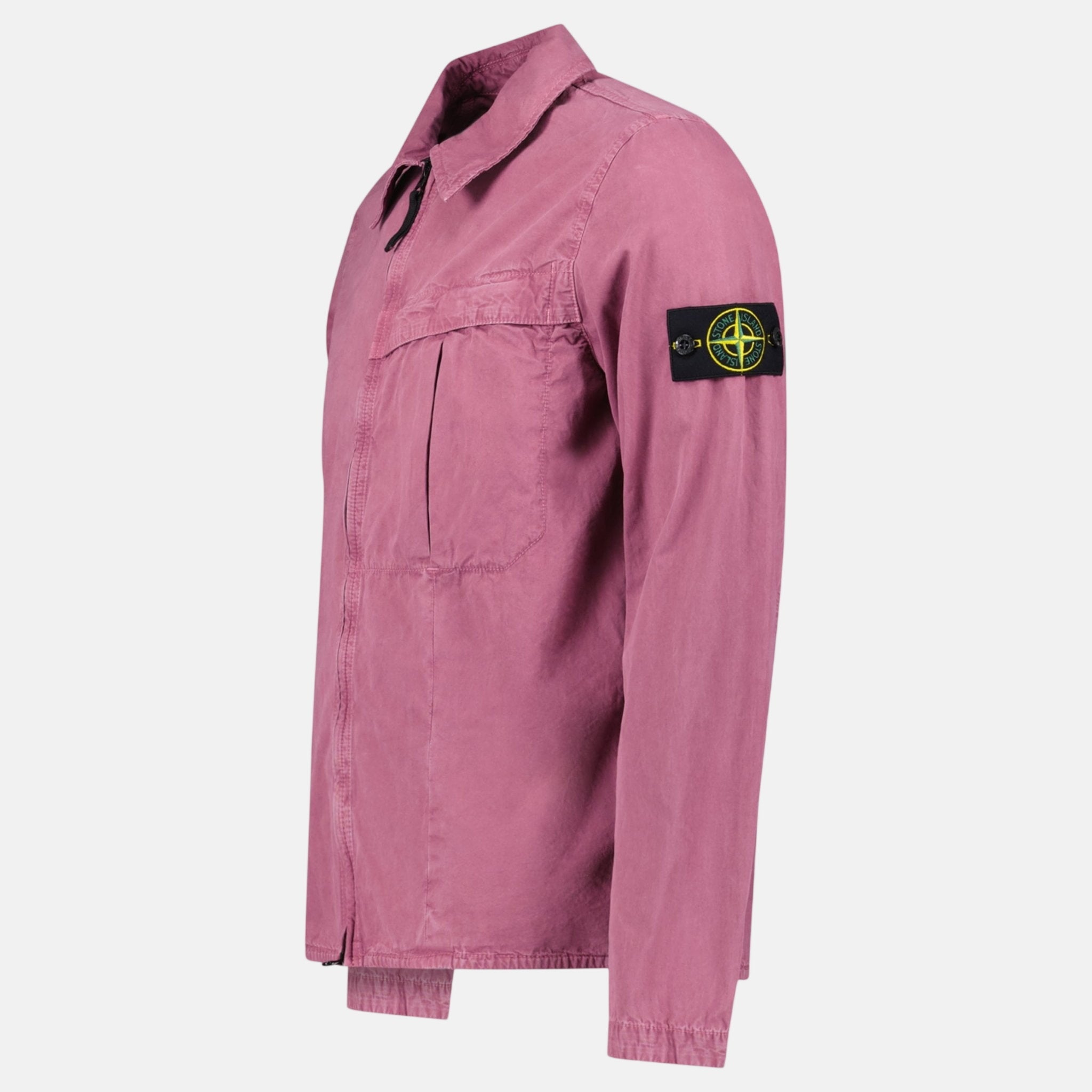 Stone Island Washed Cotton Long Sleeve Overshirt Rosa Quartz – C34 | Studio DOS by Designer Outlet Sales