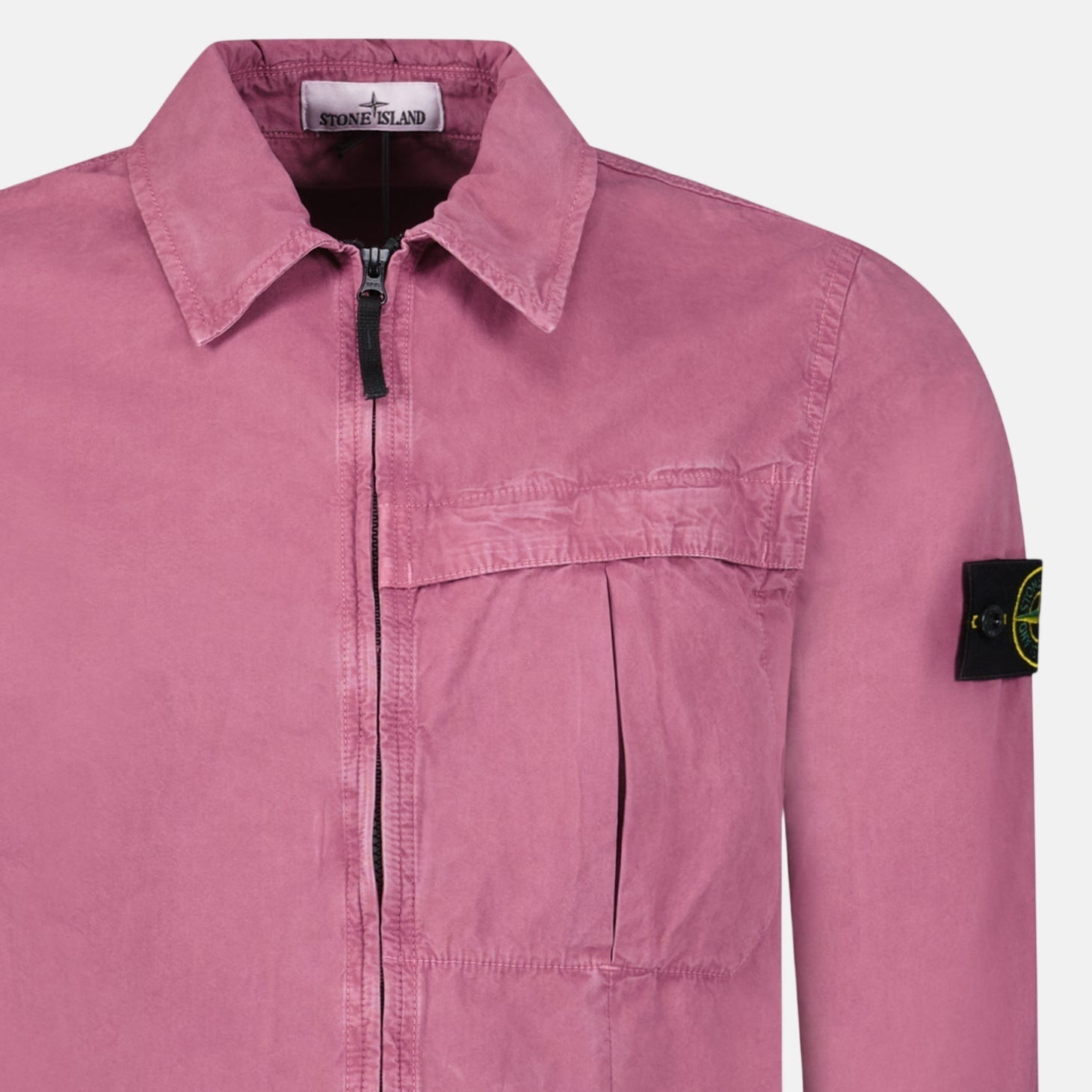 Stone Island Washed Cotton Long Sleeve Overshirt Rosa Quartz – C34 | Studio DOS by Designer Outlet Sales