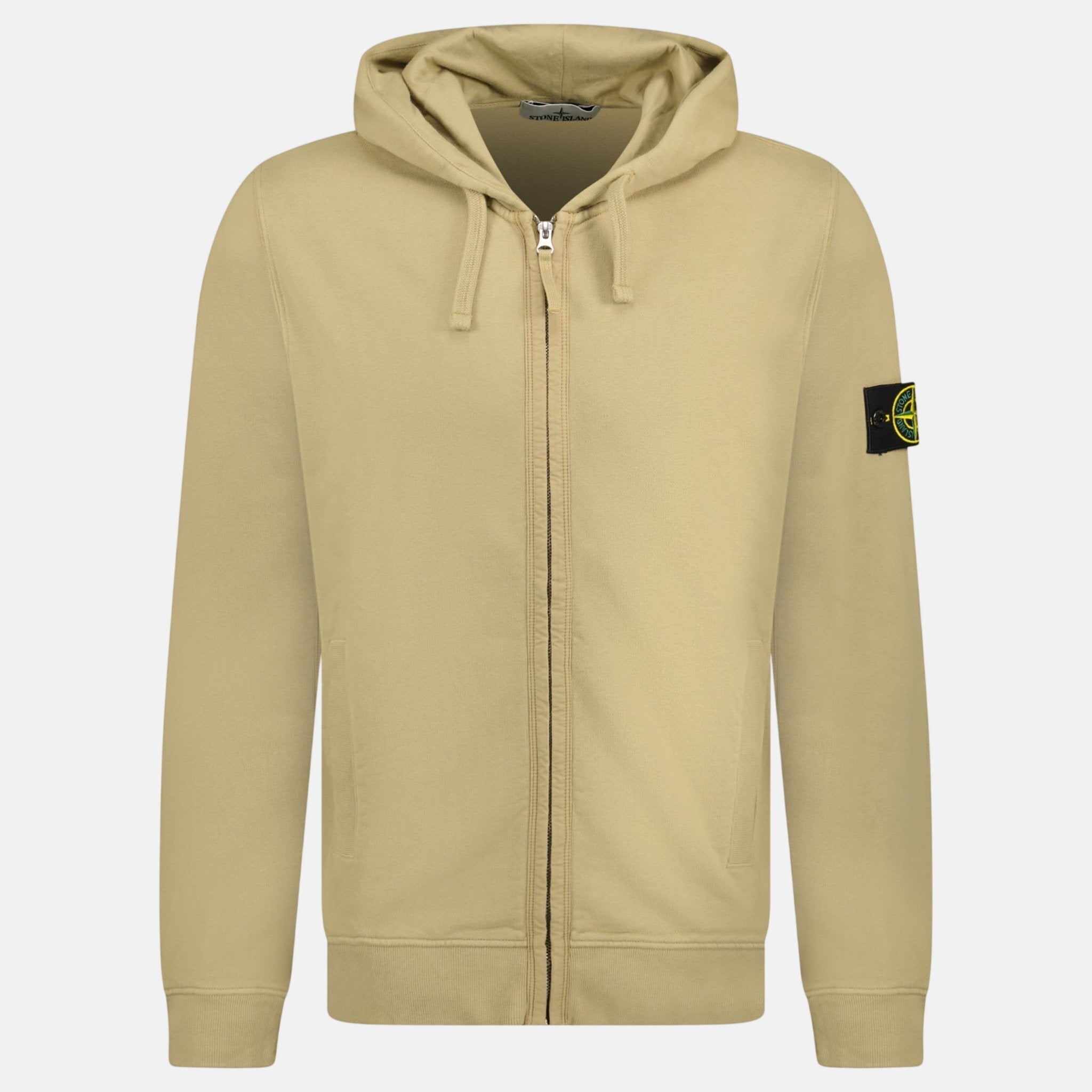 Stone Island Zip Hooded Sweatshirt Biscuit – C86 | Studio DOS by Designer Outlet Sales