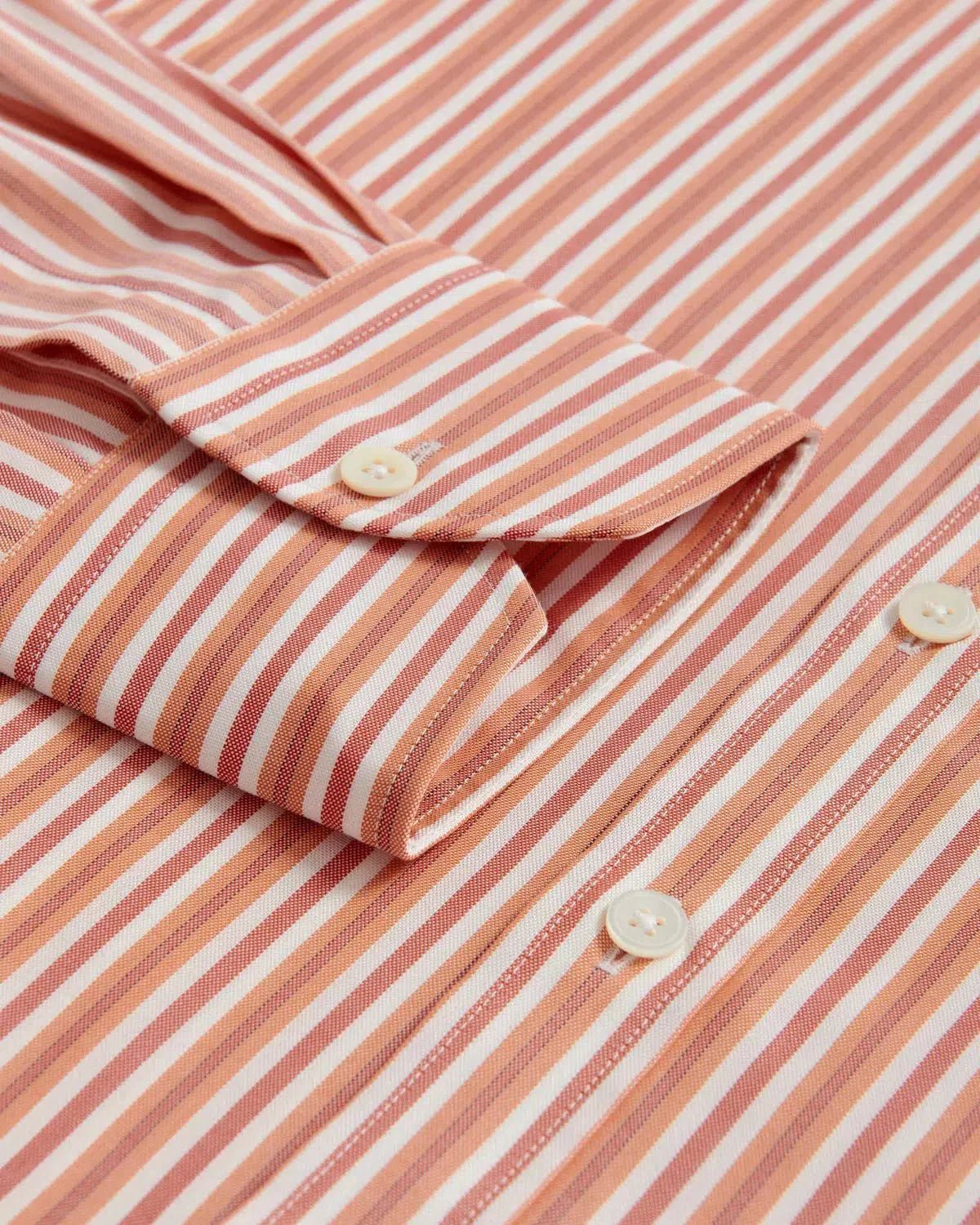 Thomas Pink Classic Fit Formal Panama Stripe Cotton Shirt Orange Multi – 40546-007-471 | Studio DOS by Designer Outlet Sales
