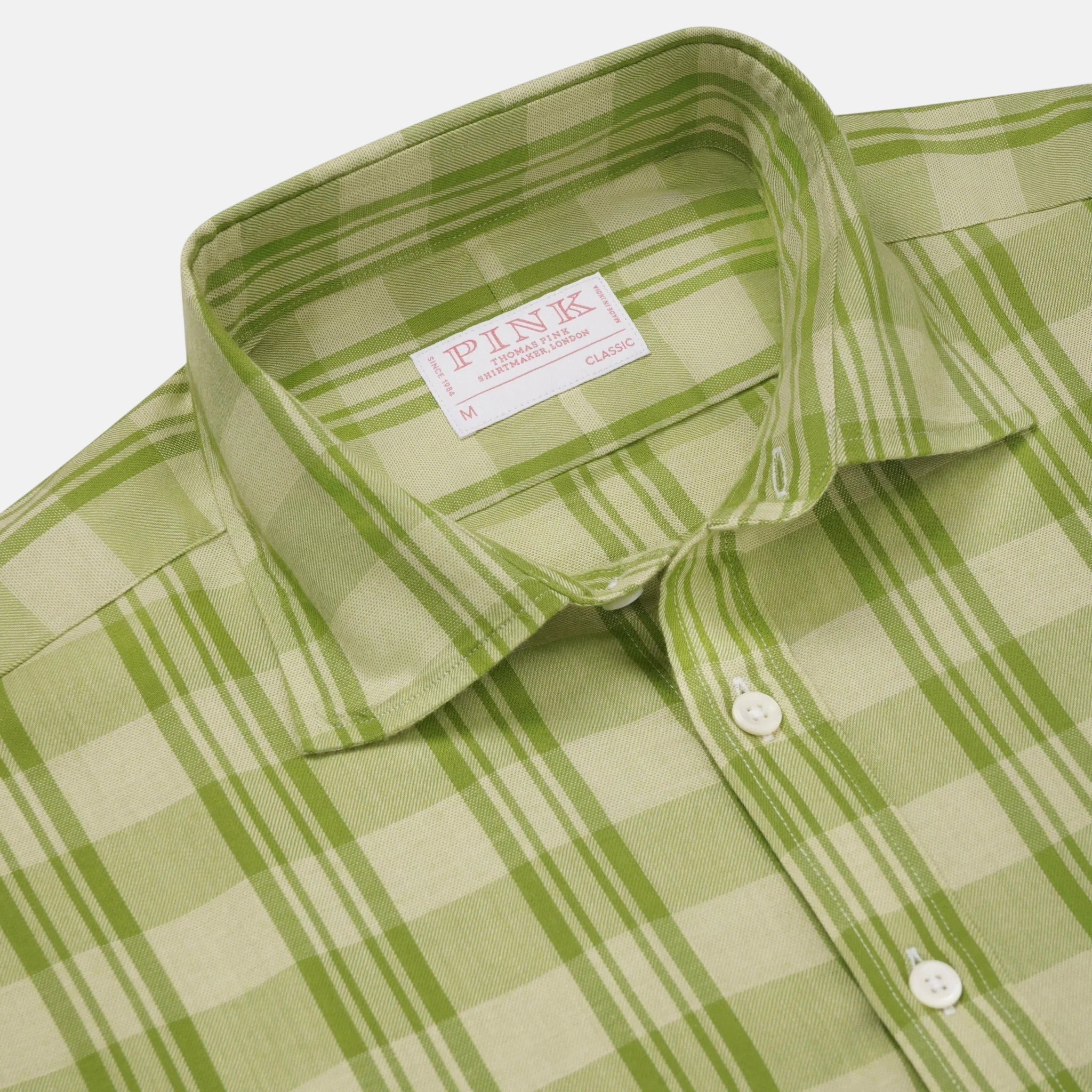 Thomas Pink Classic Fit Smart Casual Brushed Check Shirt Green – 40546-005-149 | Studio DOS by Designer Outlet Sales