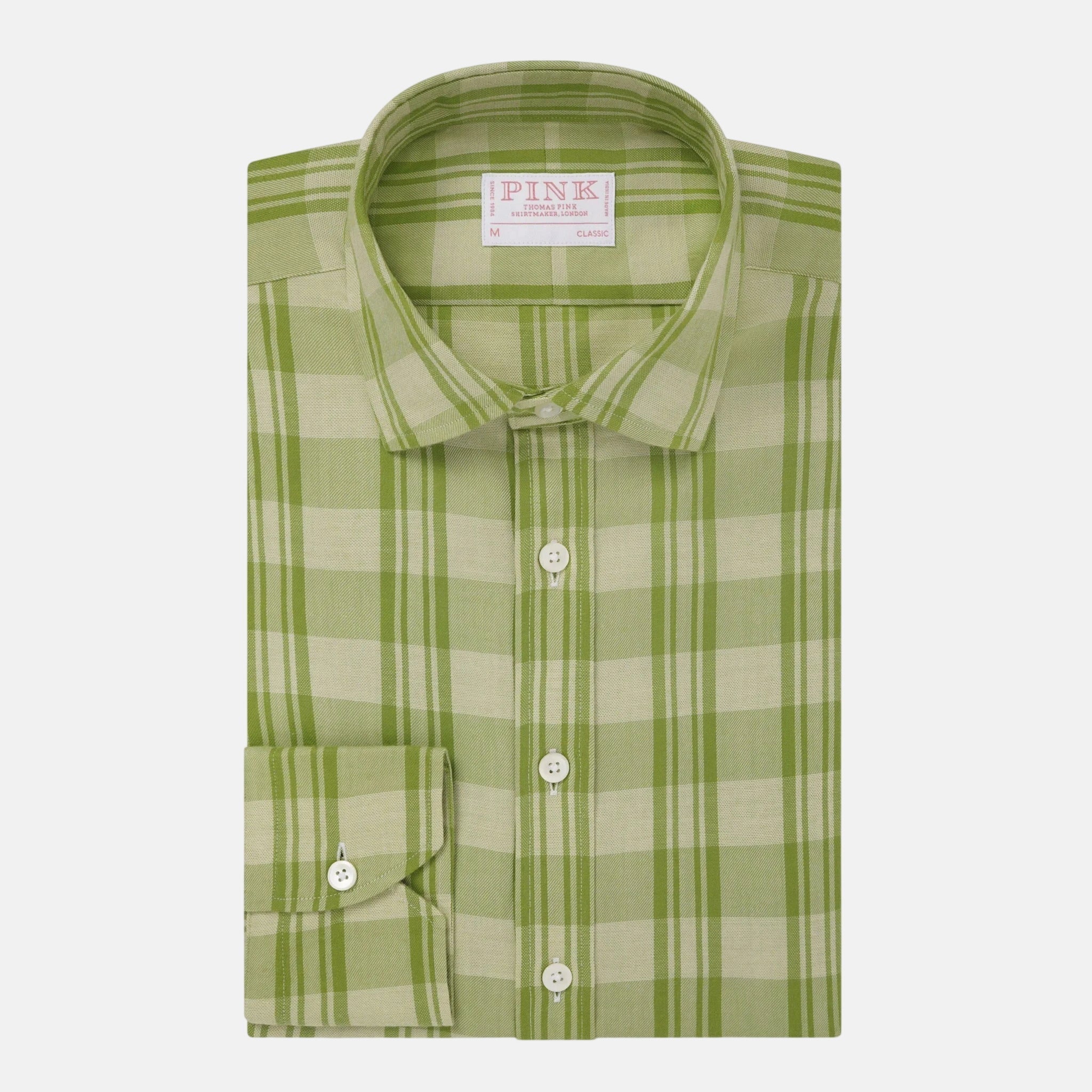 Thomas Pink Classic Fit Smart Casual Brushed Check Shirt Green – 40546-005-149 | Studio DOS by Designer Outlet Sales