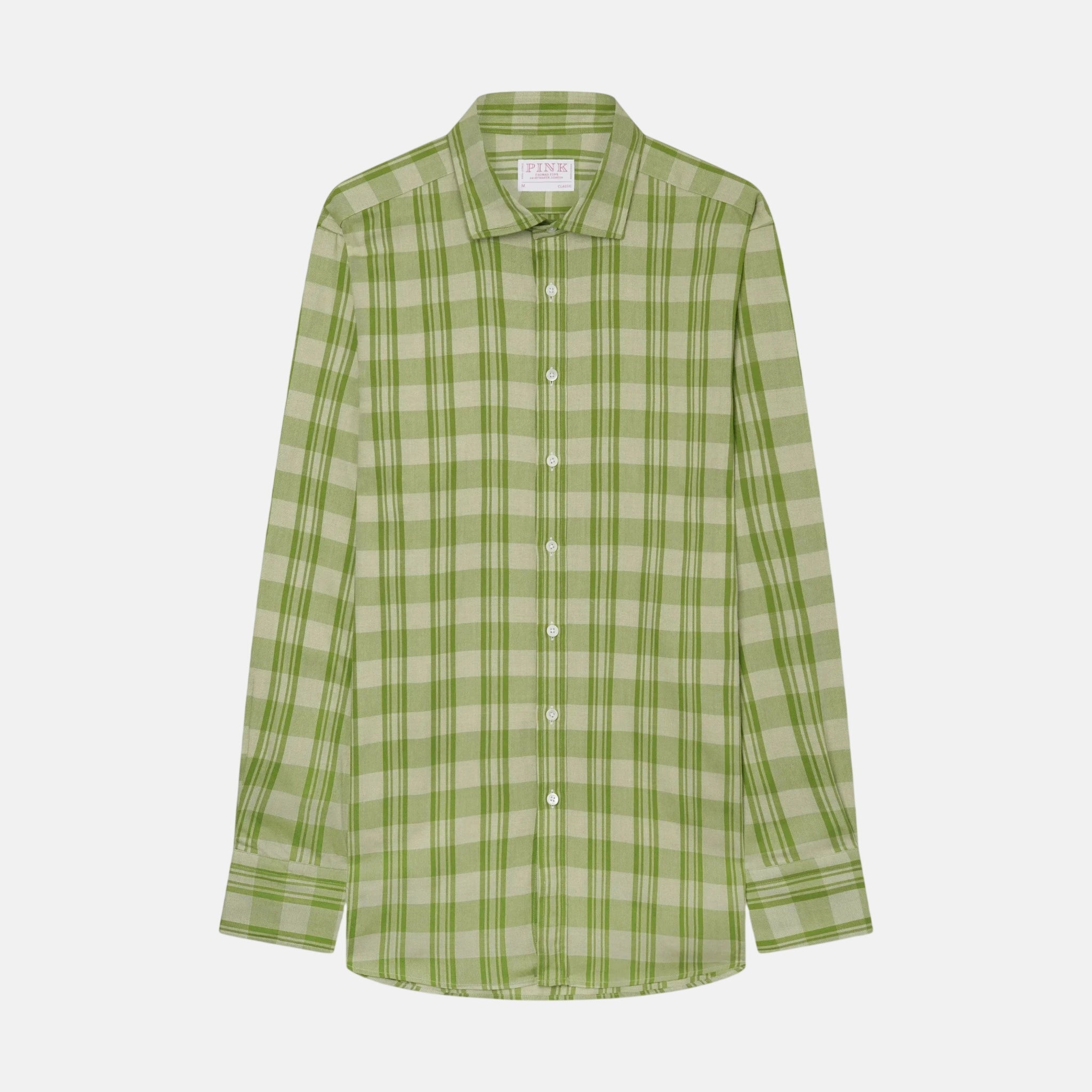Thomas Pink Classic Fit Smart Casual Brushed Check Shirt Green – 40546-005-149 | Studio DOS by Designer Outlet Sales