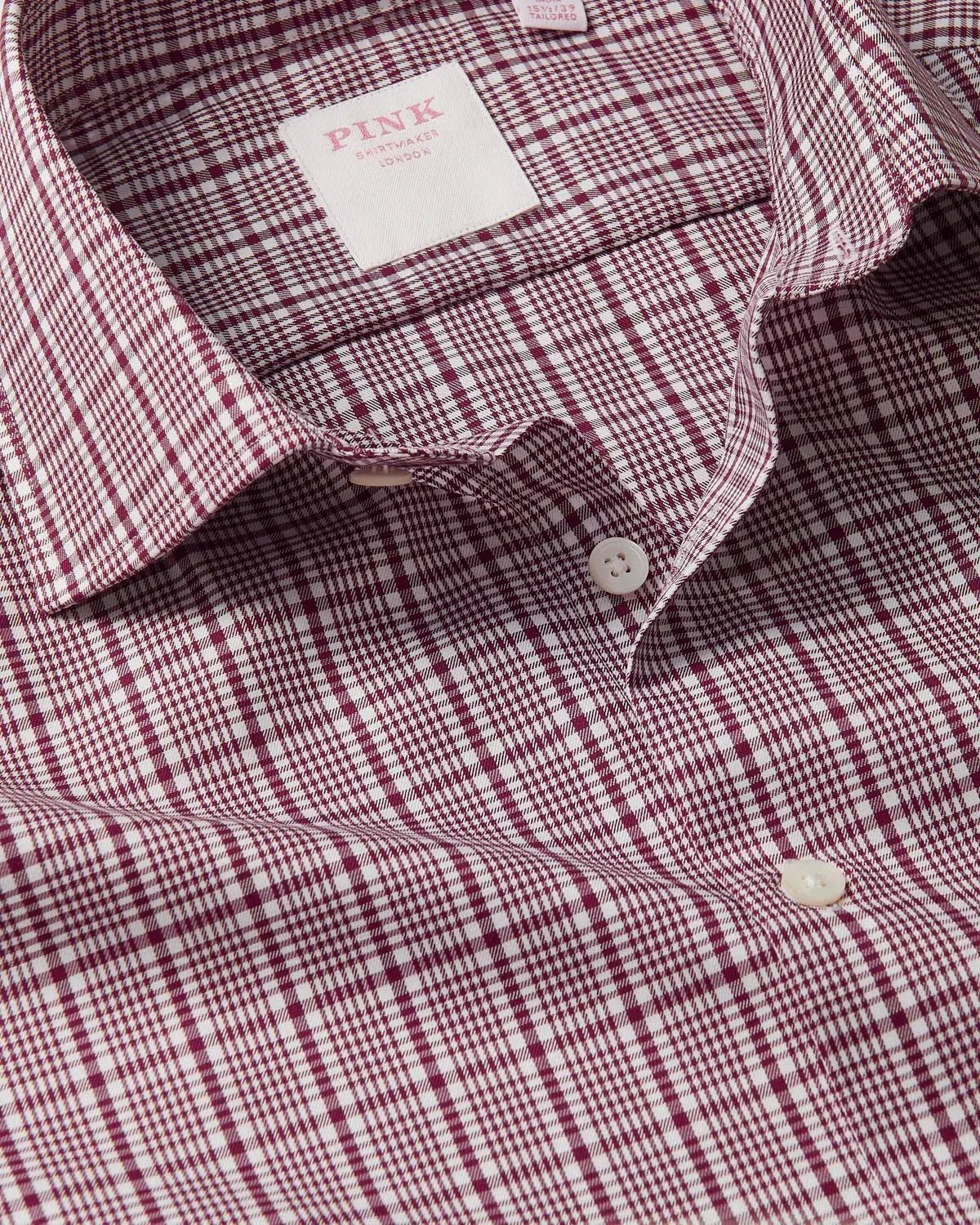 Thomas Pink POW Royal Twill Shirt Burgundy White – 40546-001-164 | Studio DOS by Designer Outlet Sales