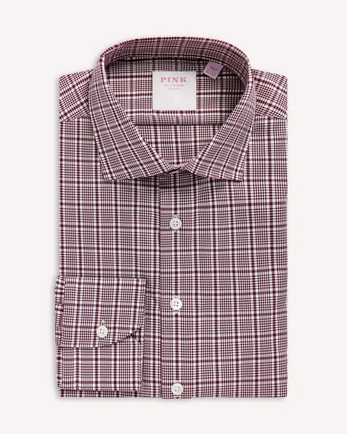 Thomas Pink POW Royal Twill Shirt Burgundy White – 40546-001-164 | Studio DOS by Designer Outlet Sales