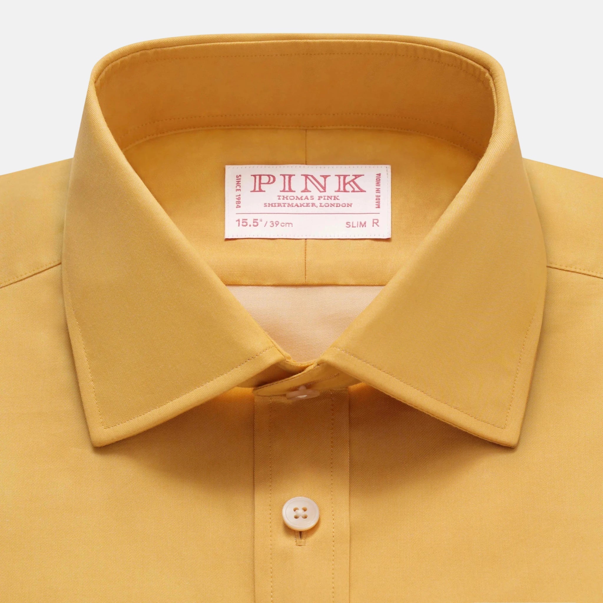Thomas Pink Slim Fit Formal Solid Colour Twill Shirt Ochre – 40546-009-774 | Studio DOS by Designer Outlet Sales