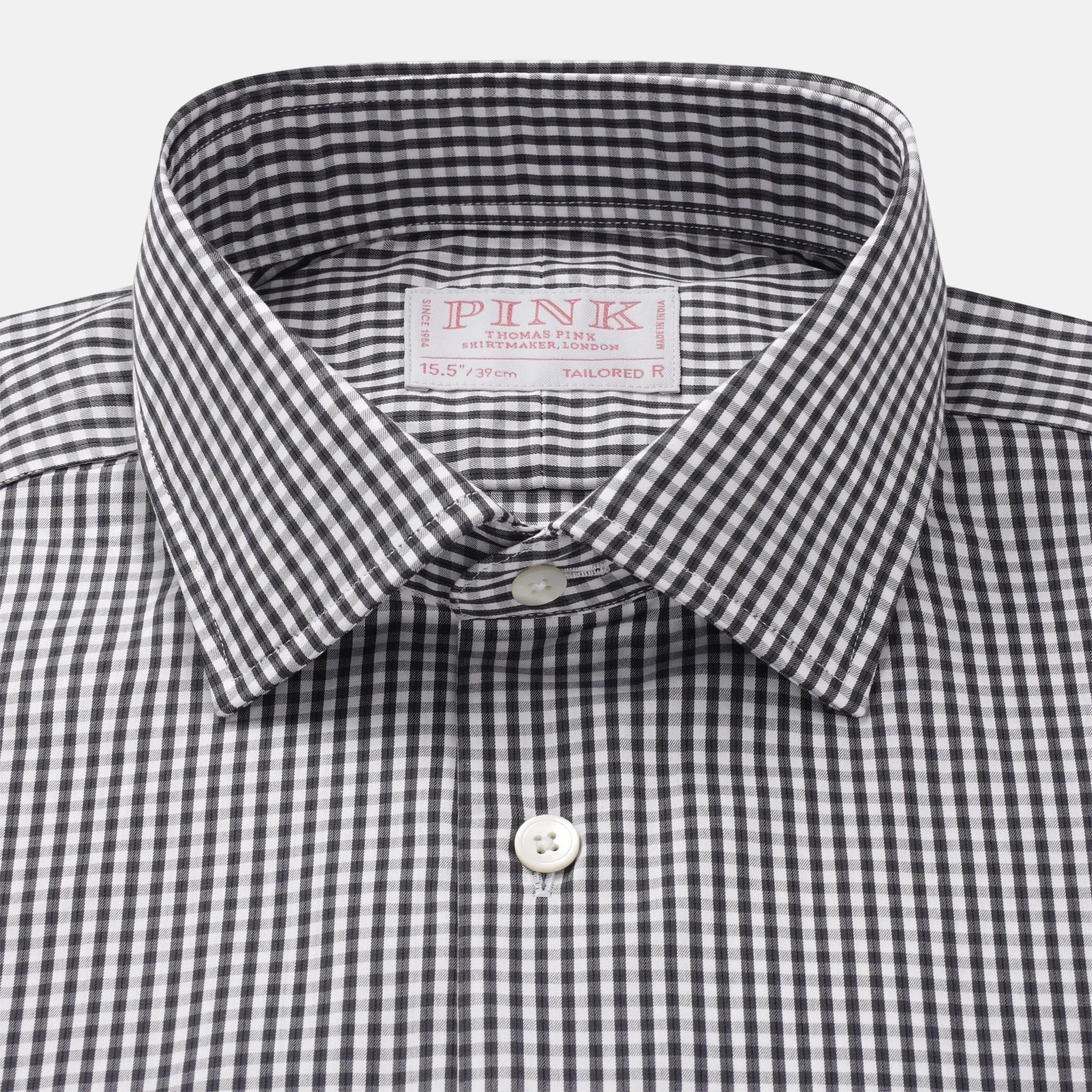 Thomas Pink Tailored Fit Formal Twill Micro Check Shirt Black – 40546-005-873 | Studio DOS by Designer Outlet Sales