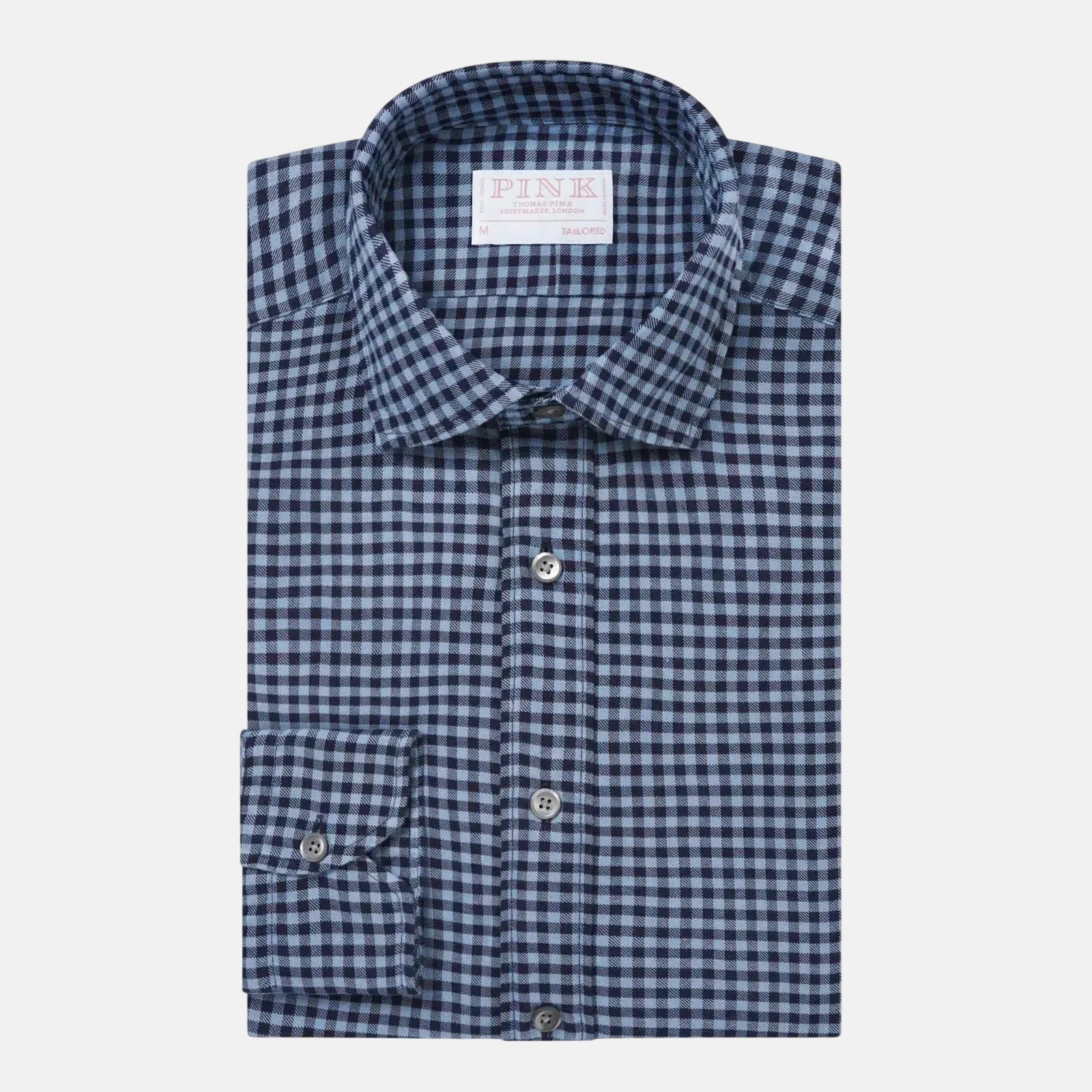 Thomas Pink Tailored Fit Smart Casual Brushed Check Shirt Blue – 40546-007-904 | Studio DOS by Designer Outlet Sales