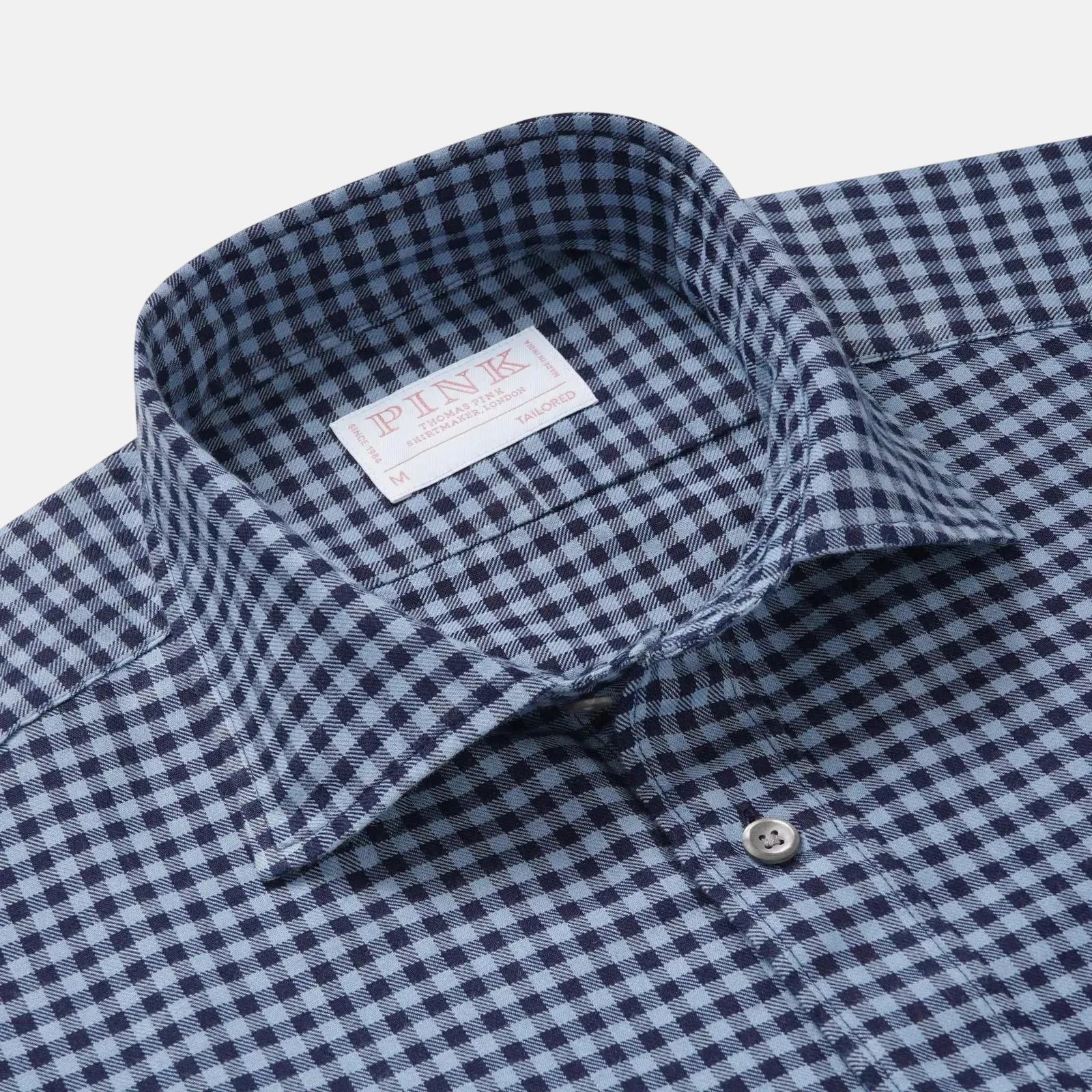 Thomas Pink Tailored Fit Smart Casual Brushed Check Shirt Blue – 40546-007-904 | Studio DOS by Designer Outlet Sales