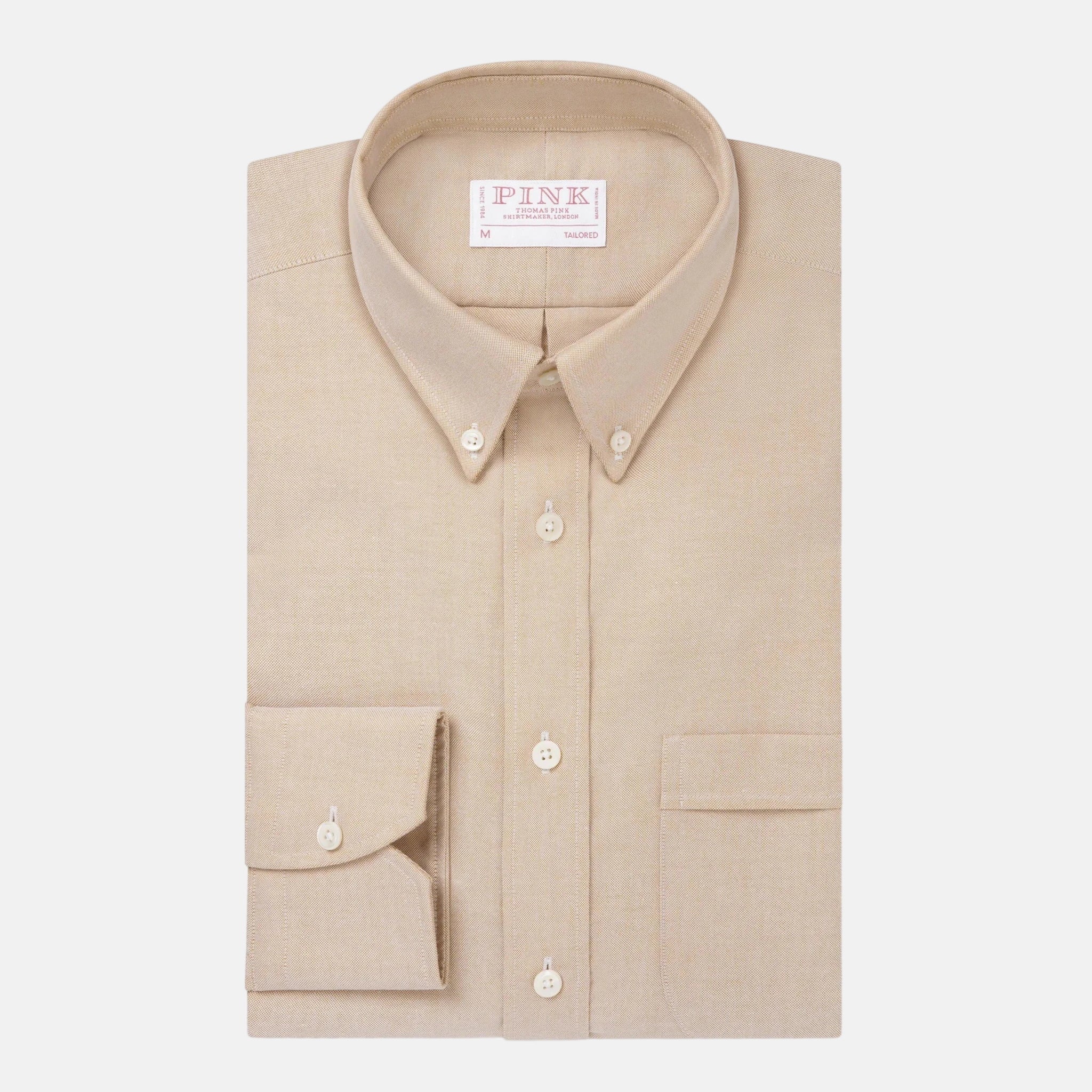 Thomas Pink Tailored Fit Smart Casual Contrast Oxford Shirt Beige – 40546-009-892 | Studio DOS by Designer Outlet Sales