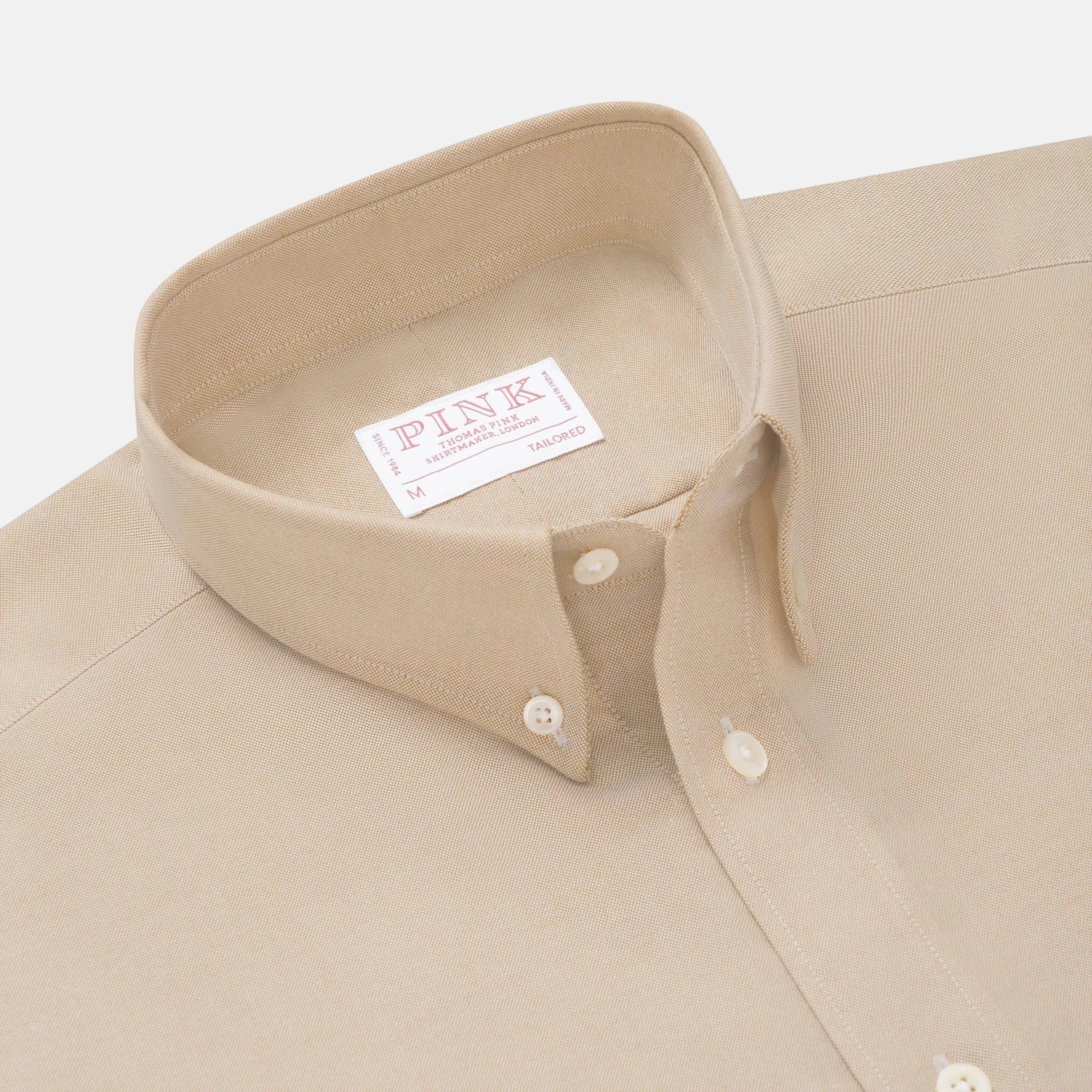 Thomas Pink Tailored Fit Smart Casual Contrast Oxford Shirt Beige – 40546-009-892 | Studio DOS by Designer Outlet Sales