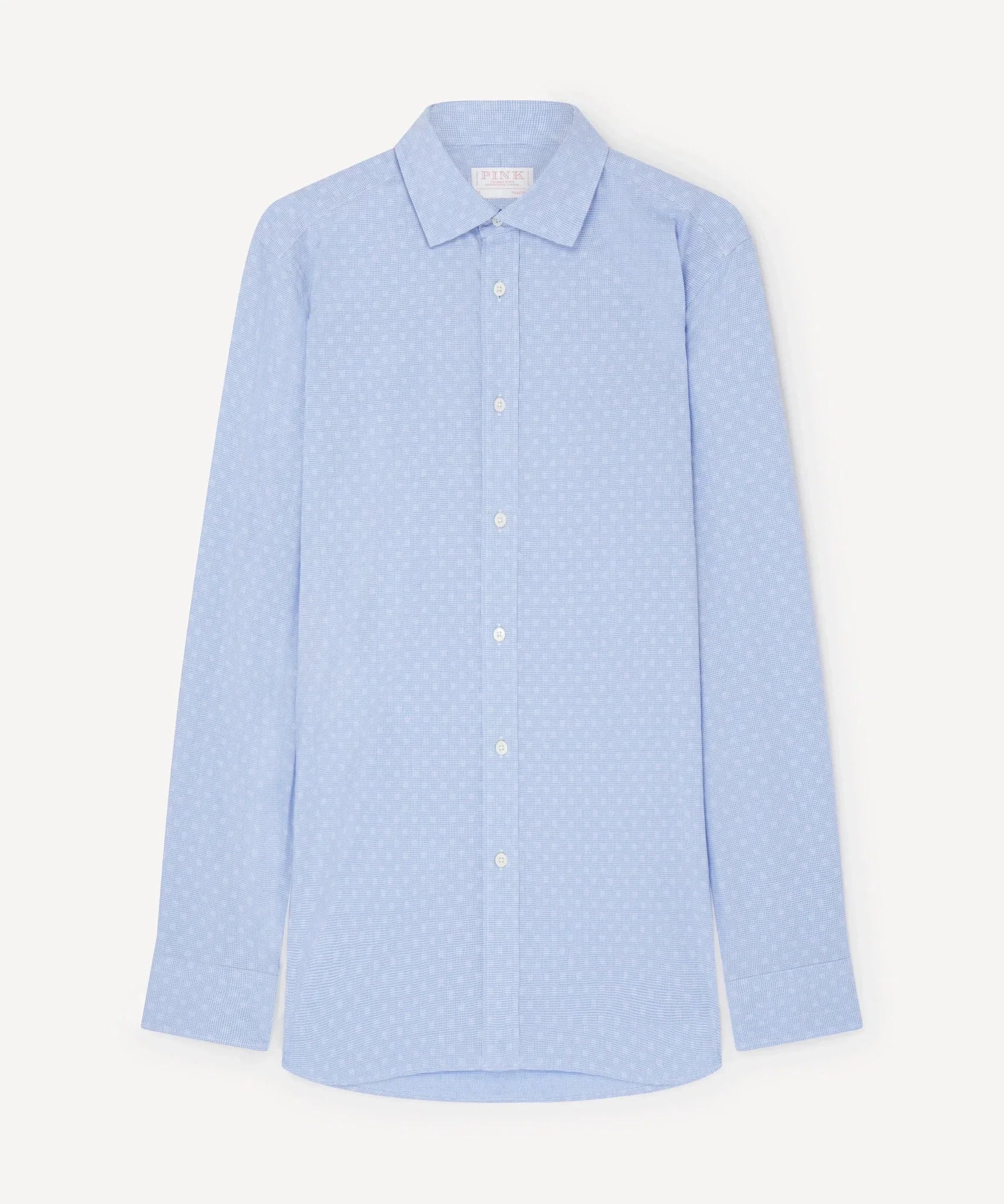 Thomas Pink Tailored Fit Smart Casual Micro Gingham Shirt Blue – 40546-005-098 | Studio DOS by Designer Outlet Sales