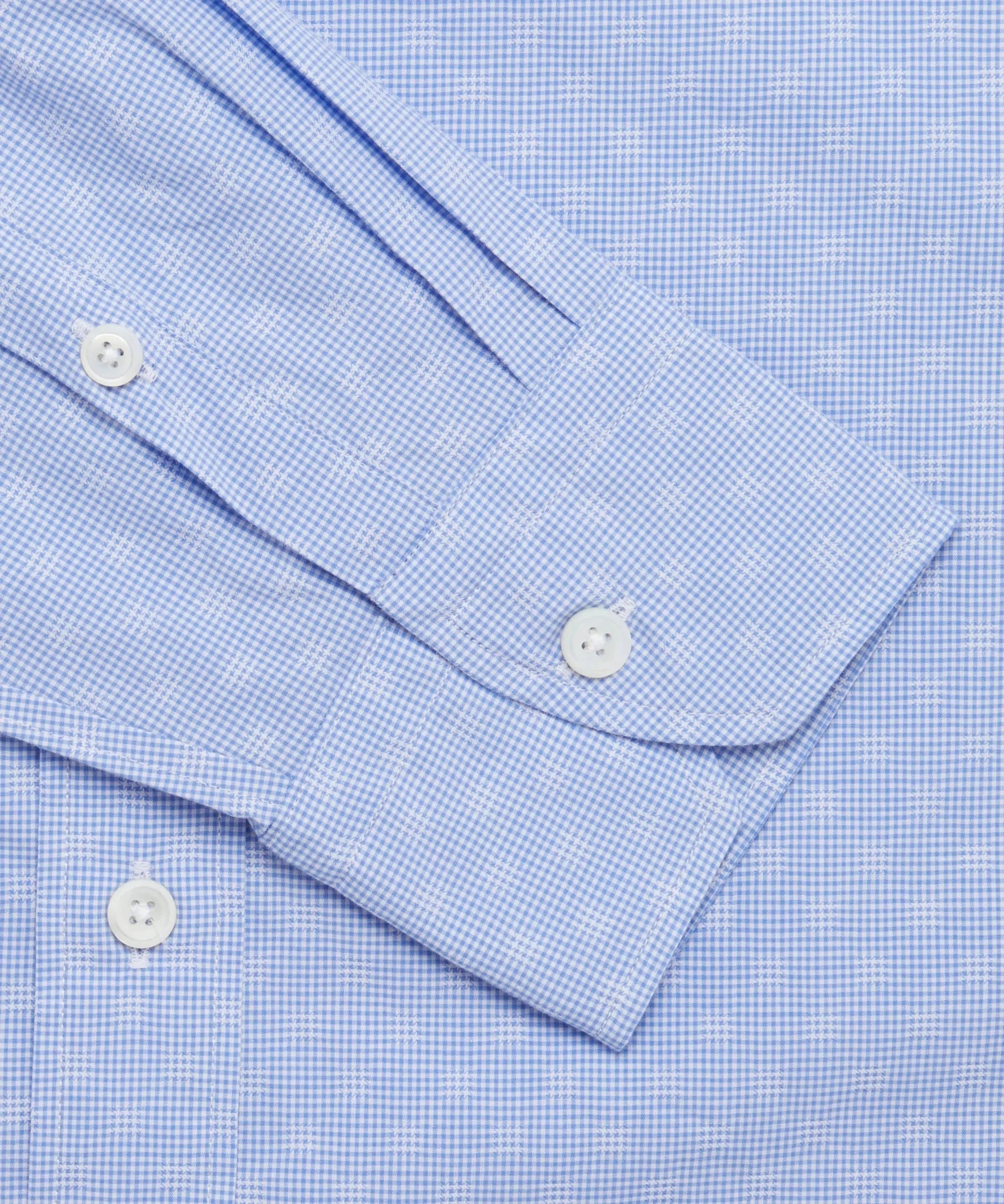 Thomas Pink Tailored Fit Smart Casual Micro Gingham Shirt Blue – 40546-005-098 | Studio DOS by Designer Outlet Sales