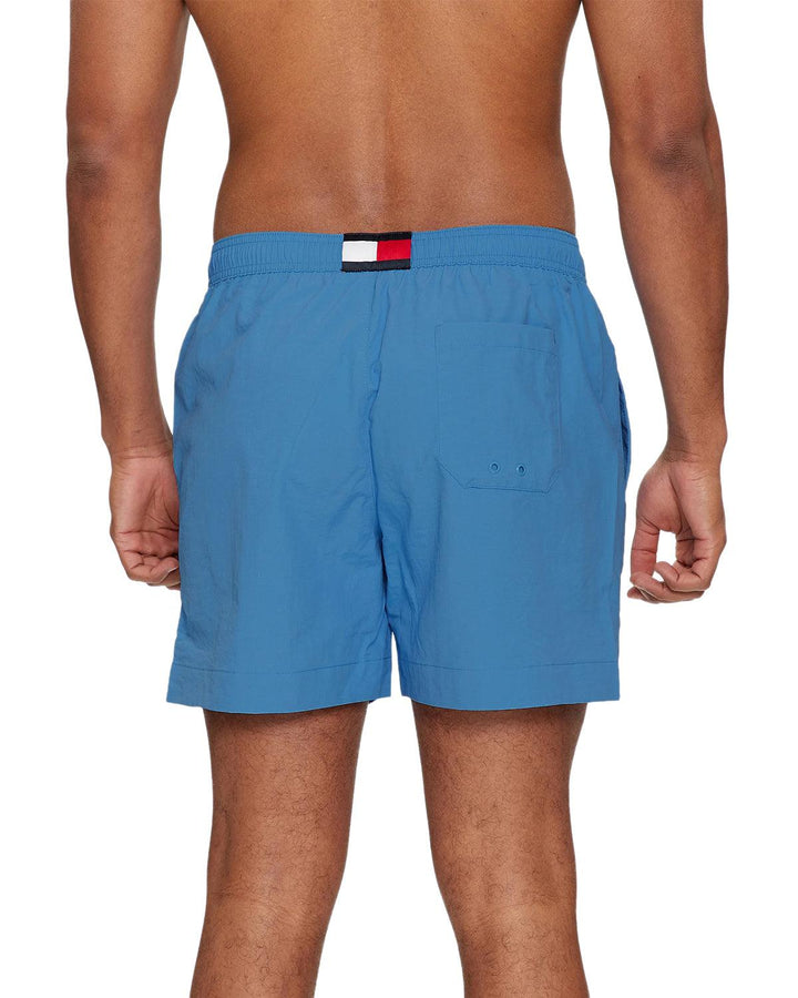 TOMMY HILFIGER MENS ESSENTIAL MID LENGTH SWIM SHORTS BLUE SPELL-Designer Outlet Sales