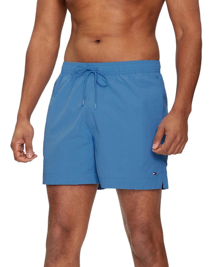 TOMMY HILFIGER MENS ESSENTIAL MID LENGTH SWIM SHORTS BLUE SPELL-Designer Outlet Sales