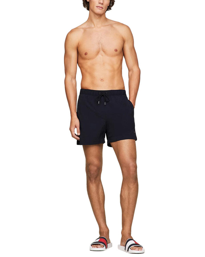 TOMMY HILFIGER MENS ESSENTIAL MID LENGTH SWIM SHORTS DESERT SKY-Designer Outlet Sales