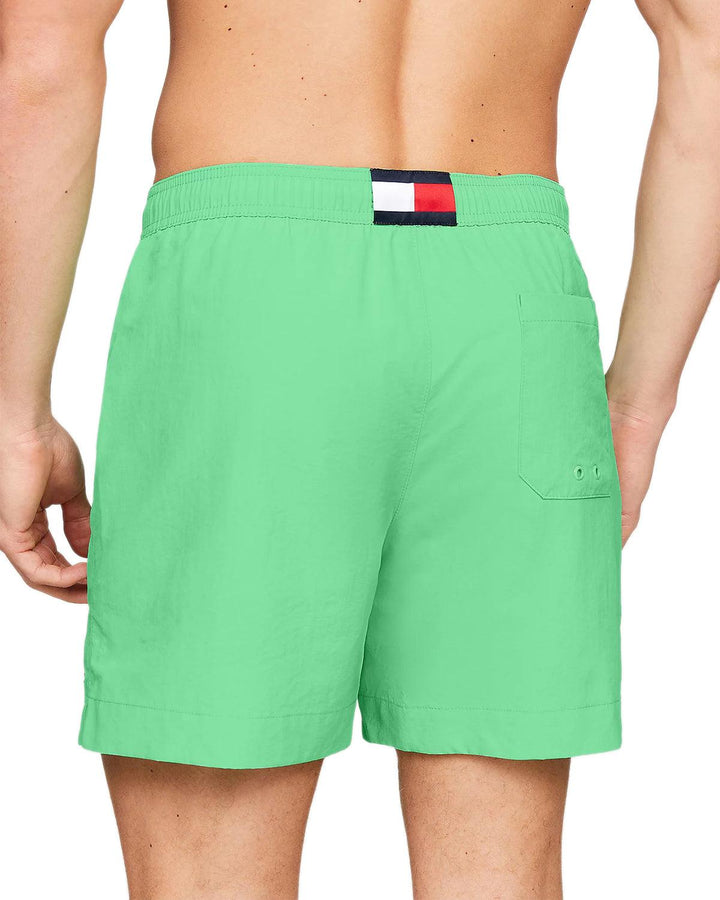 TOMMY HILFIGER MENS ESSENTIAL MID LENGTH SWIM SHORTS LUSH JADE-Designer Outlet Sales