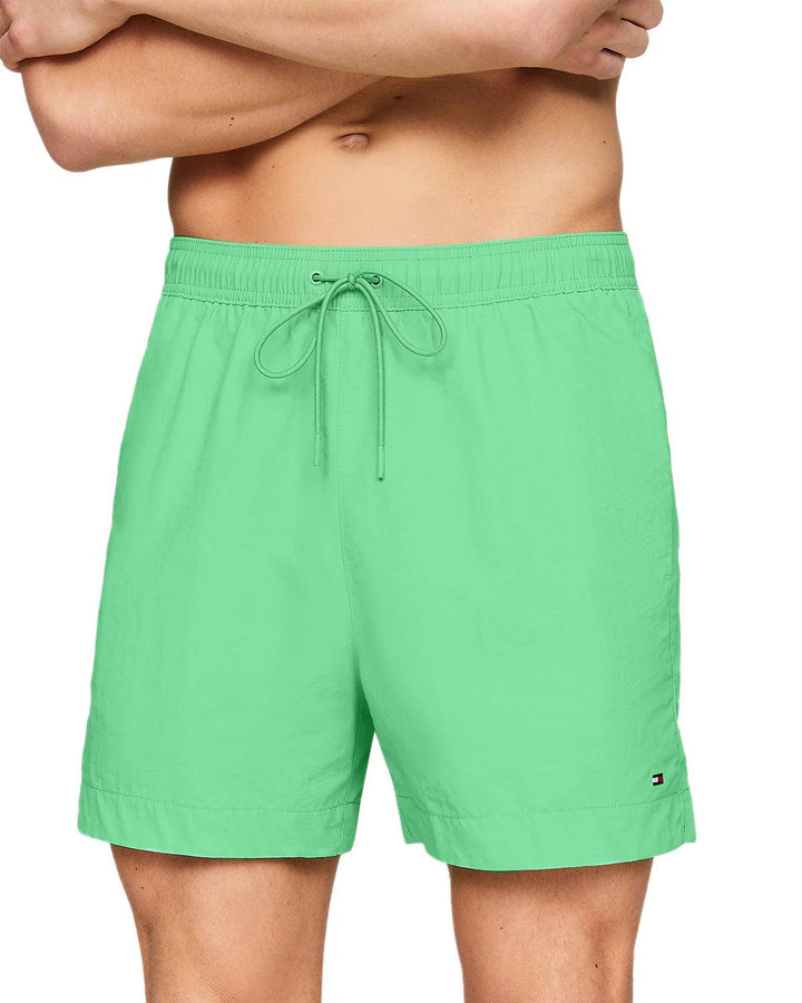 TOMMY HILFIGER MENS ESSENTIAL MID LENGTH SWIM SHORTS LUSH JADE-Designer Outlet Sales