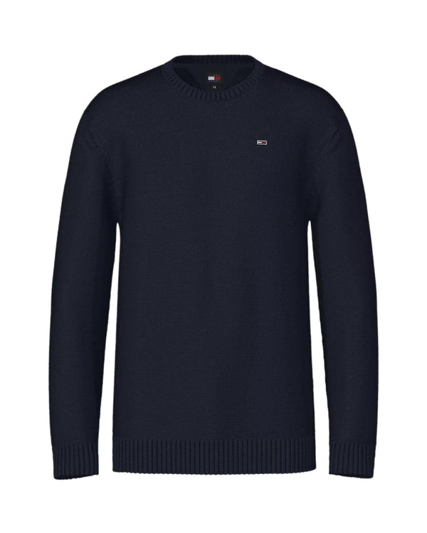 TOMMY HILFIGER MENS TJ FLAG EMBROIDERY COTTON KNIT NAVY-Designer Outlet Sales